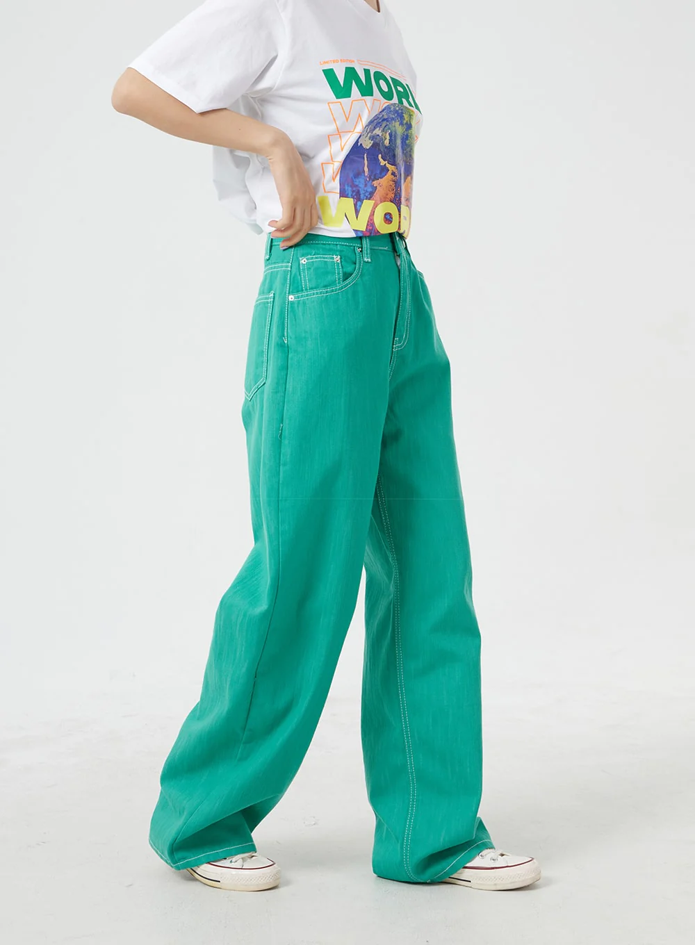 Colorful Wide Leg Cotton Pants BM304 - Image 7