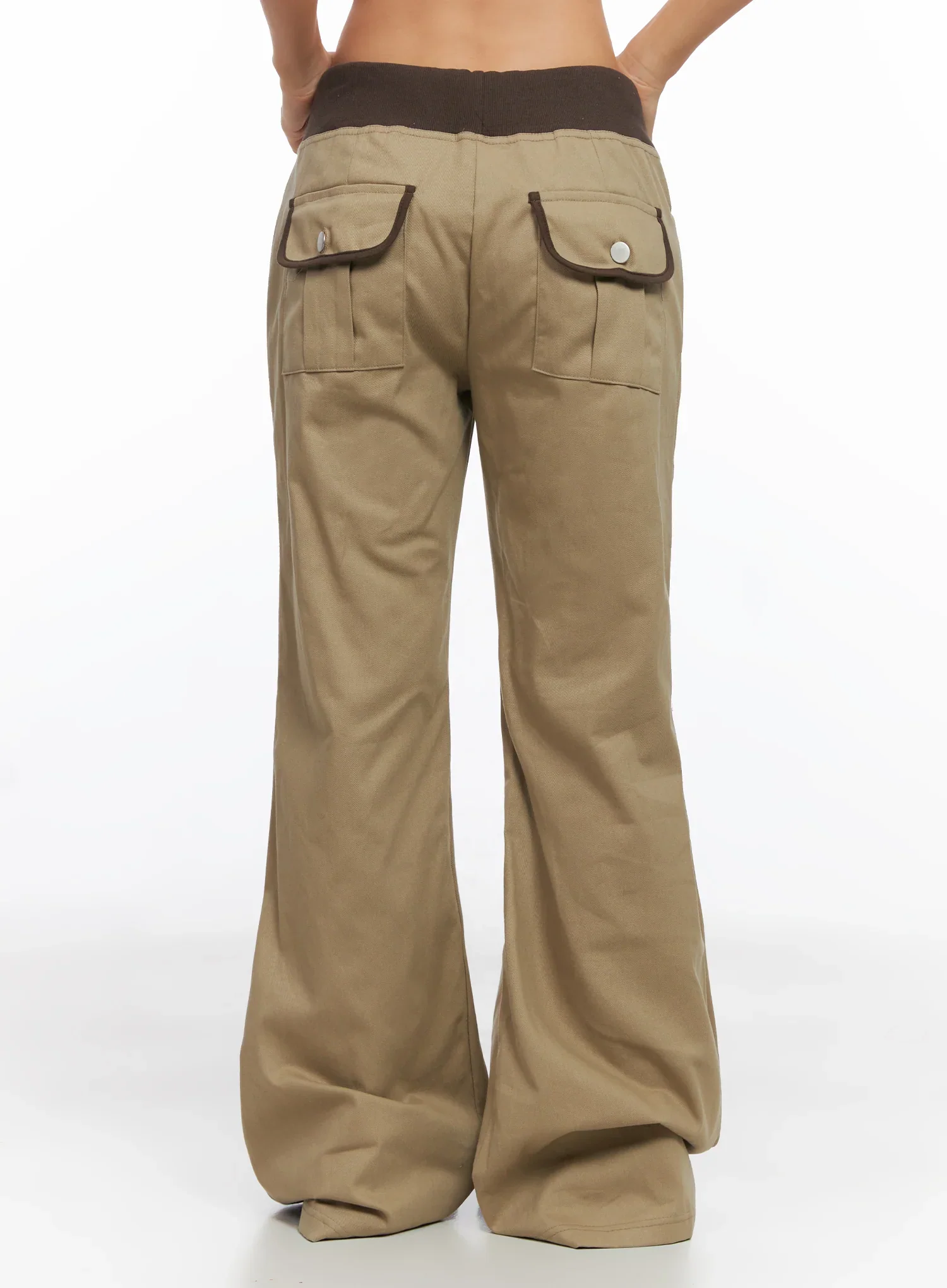 Contrast Bootcut Cotton Pants CO515 - Image 9