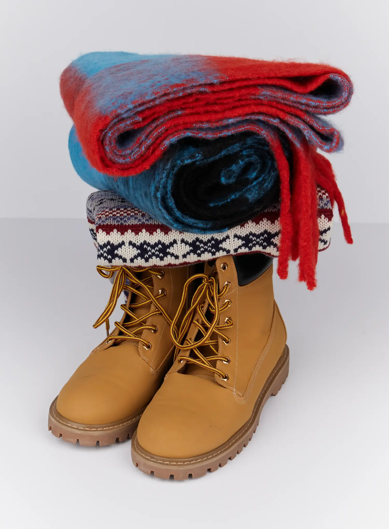 Contrast Checkered Fringe Scarf IN513 - Image 5