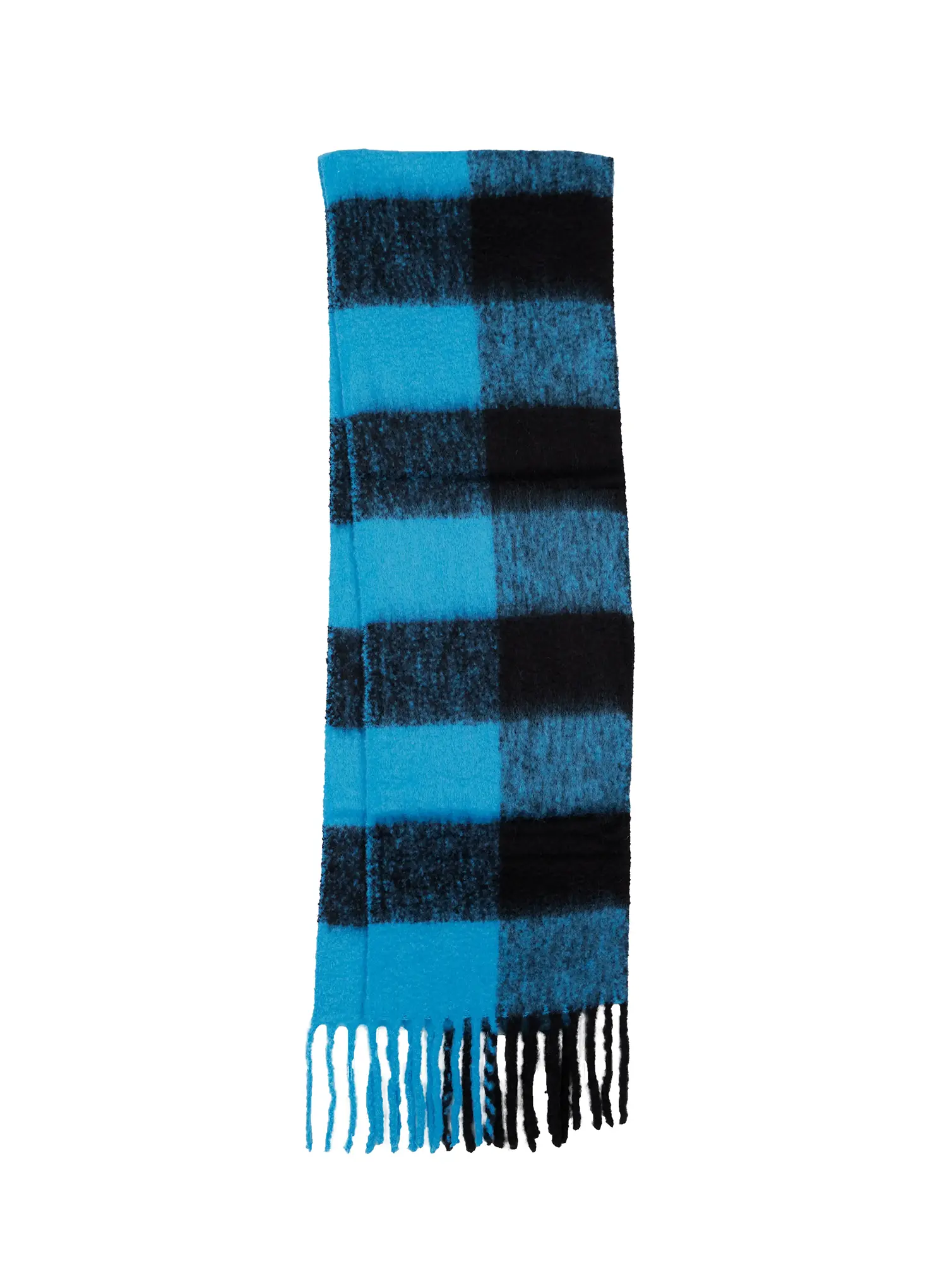 Contrast Checkered Fringe Scarf IN513 - Image 6