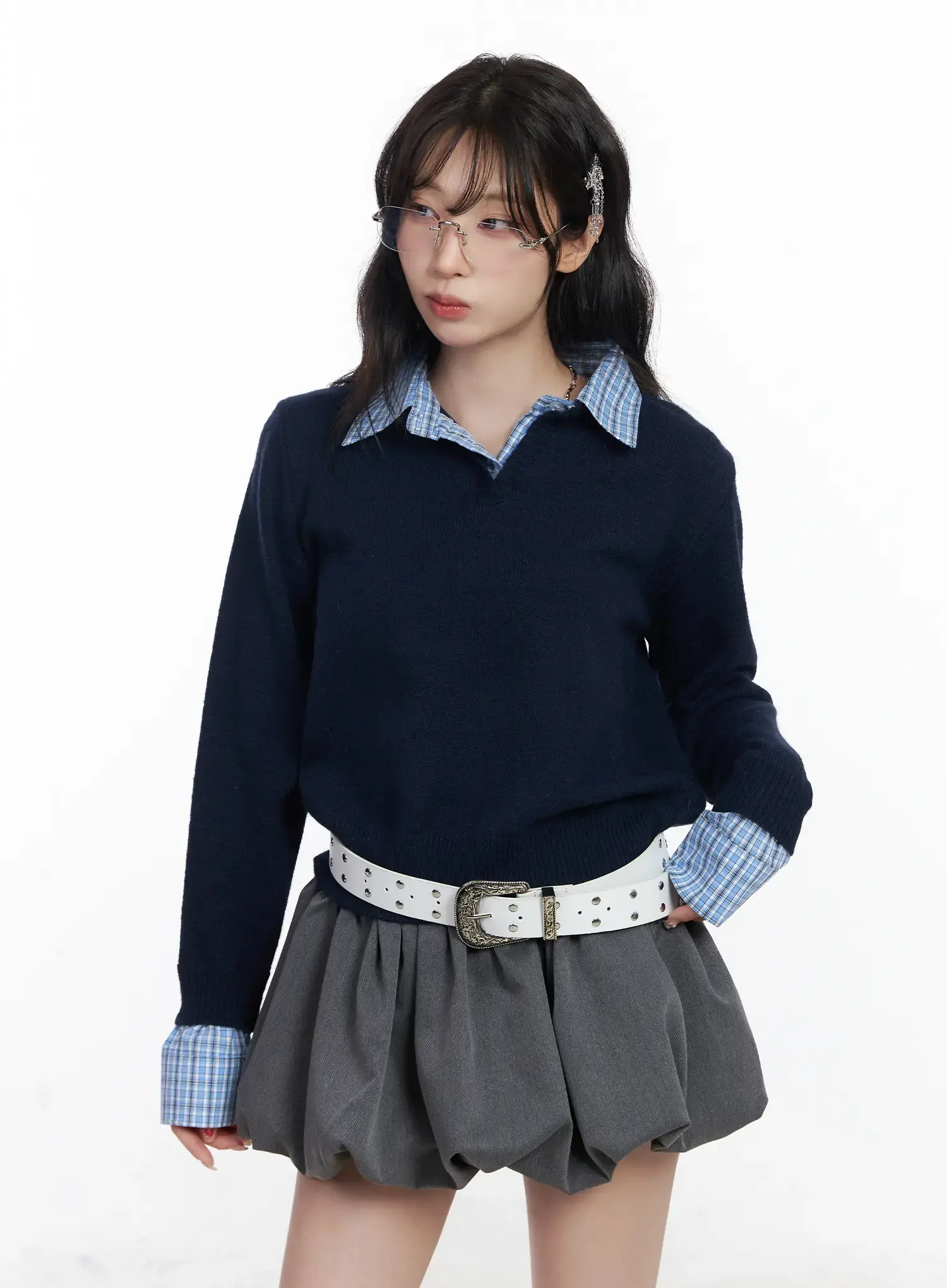 Contrast Collar Knit Sweater CJ527 - Image 11