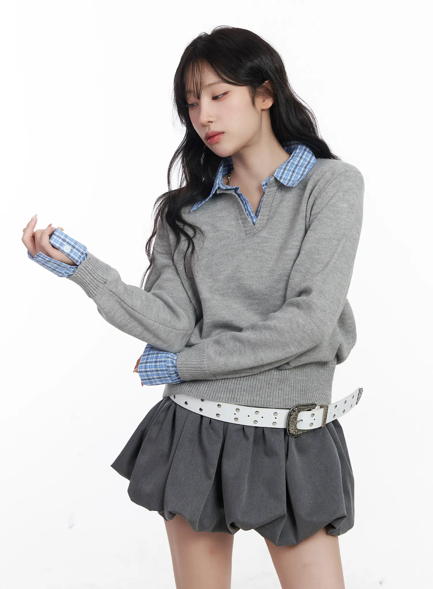 Contrast Collar Knit Sweater CJ527 - Image 13