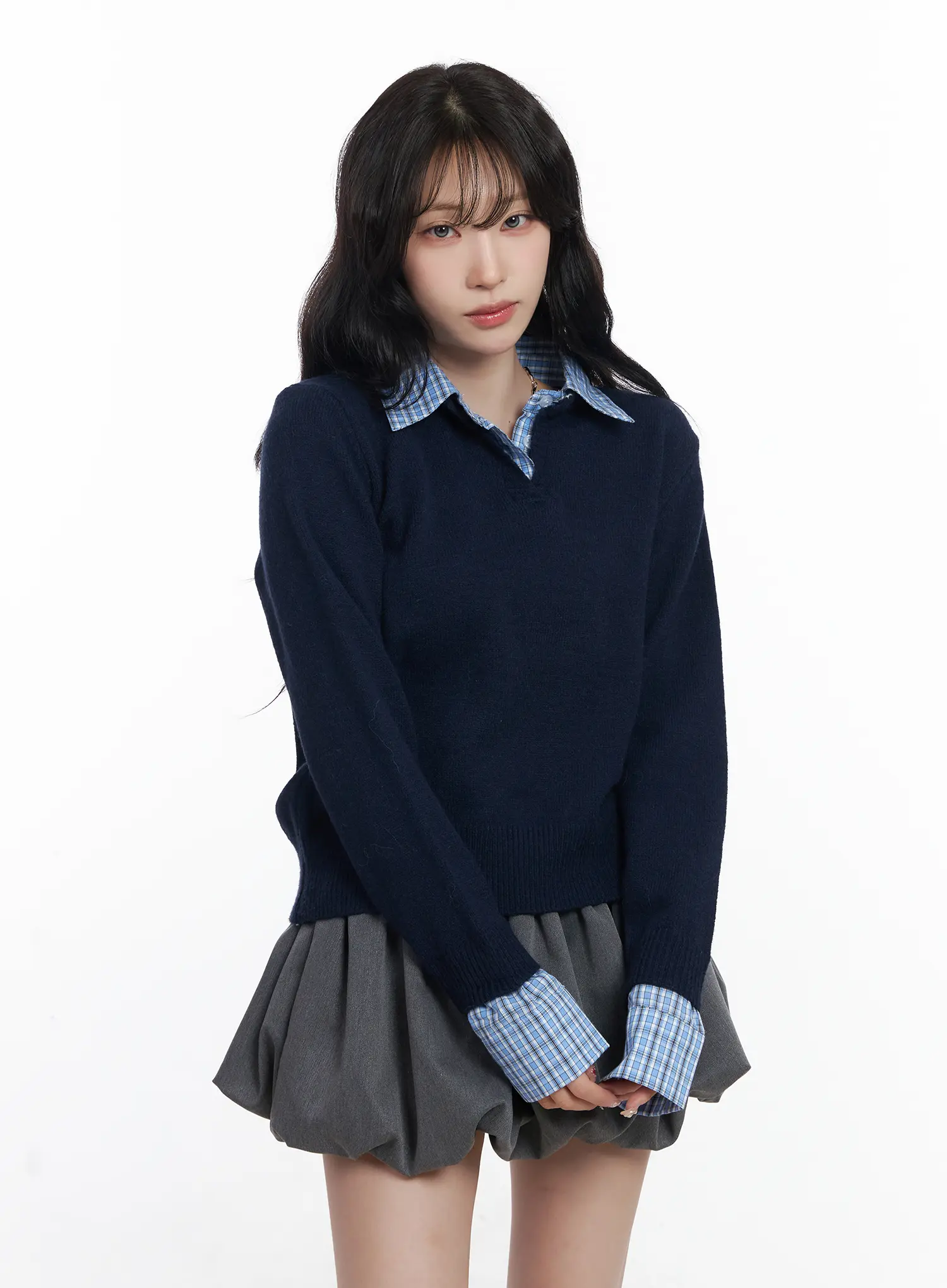 Contrast Collar Knit Sweater CJ527 - Image 6