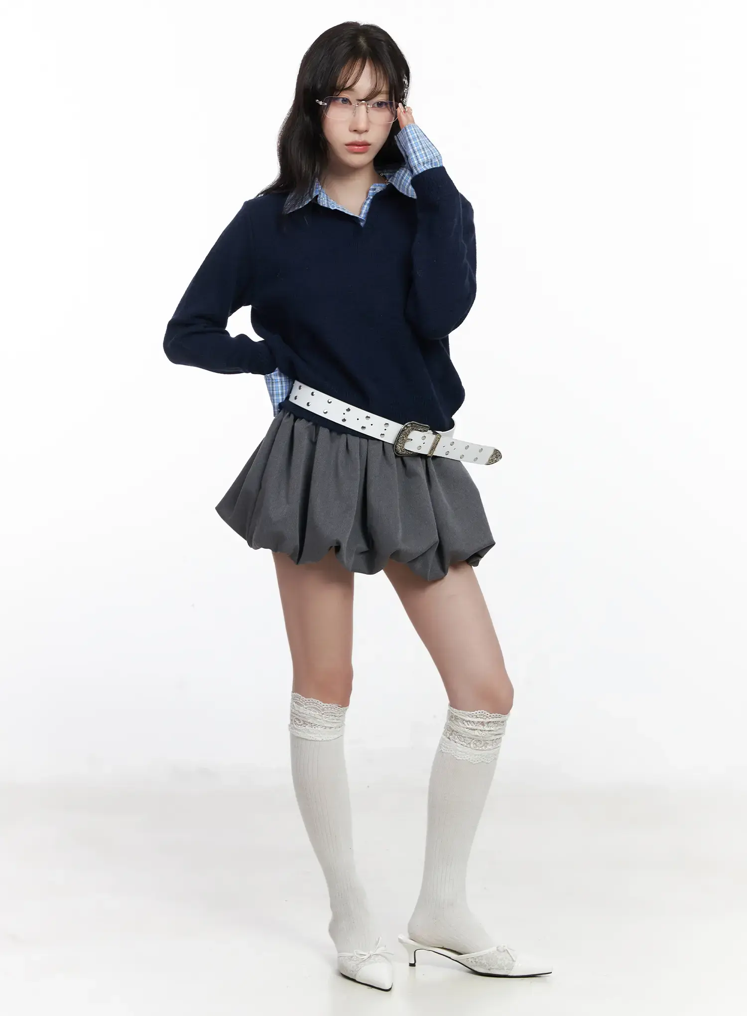 Contrast Collar Knit Sweater CJ527 - Image 8