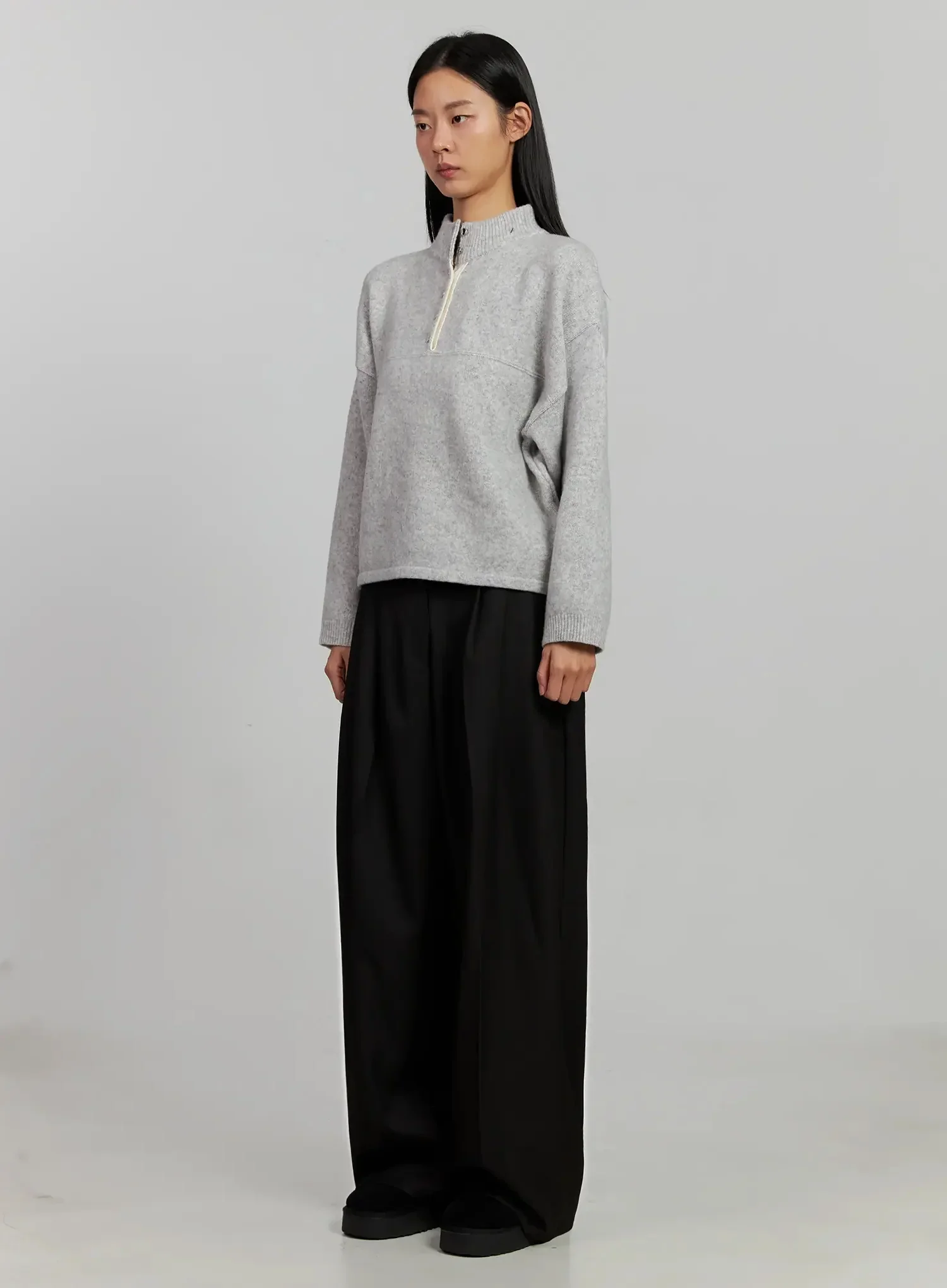 Contrast Collar Knit Top IJ505 - Image 5