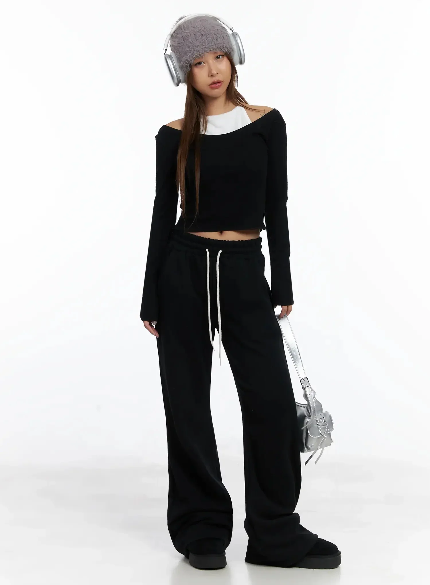 Contrast Halter Layered Crop Top IN528 - Image 3