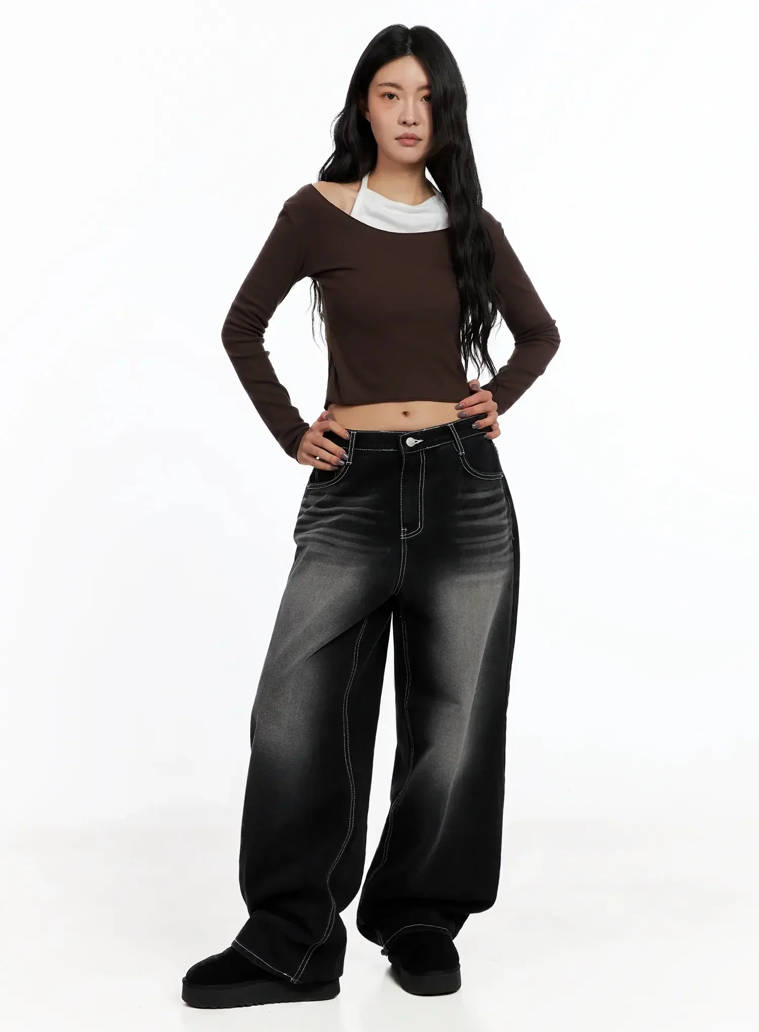 Contrast Halter Layered Crop Top IN528 - Image 7