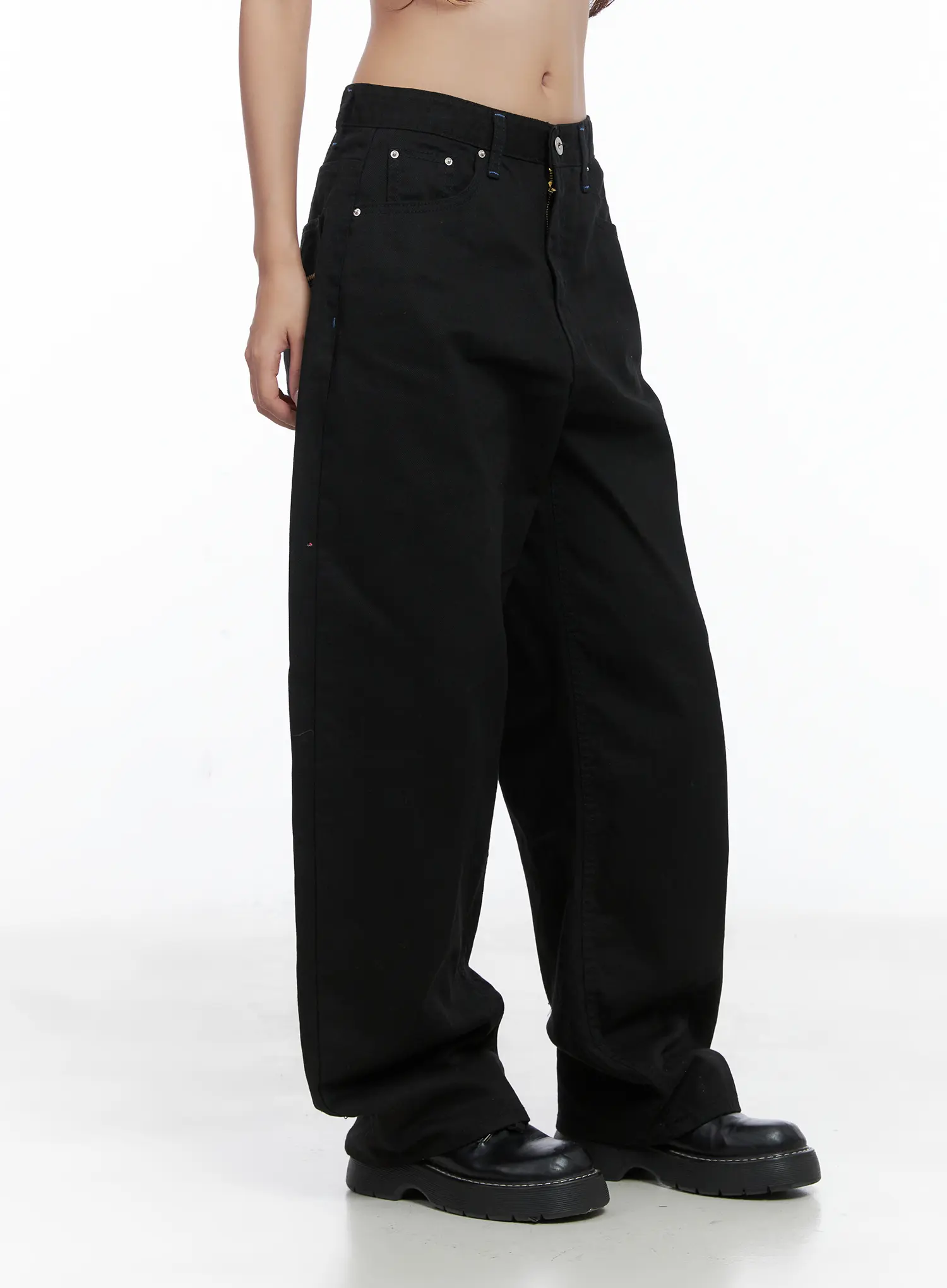 Contrast Stitch Wide-Leg Pants CS502 - Image 3