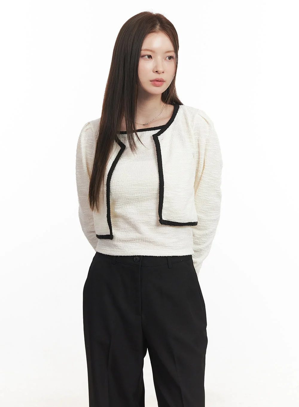 Contrast Tank Top Cardigan Set CA501 - Image 4