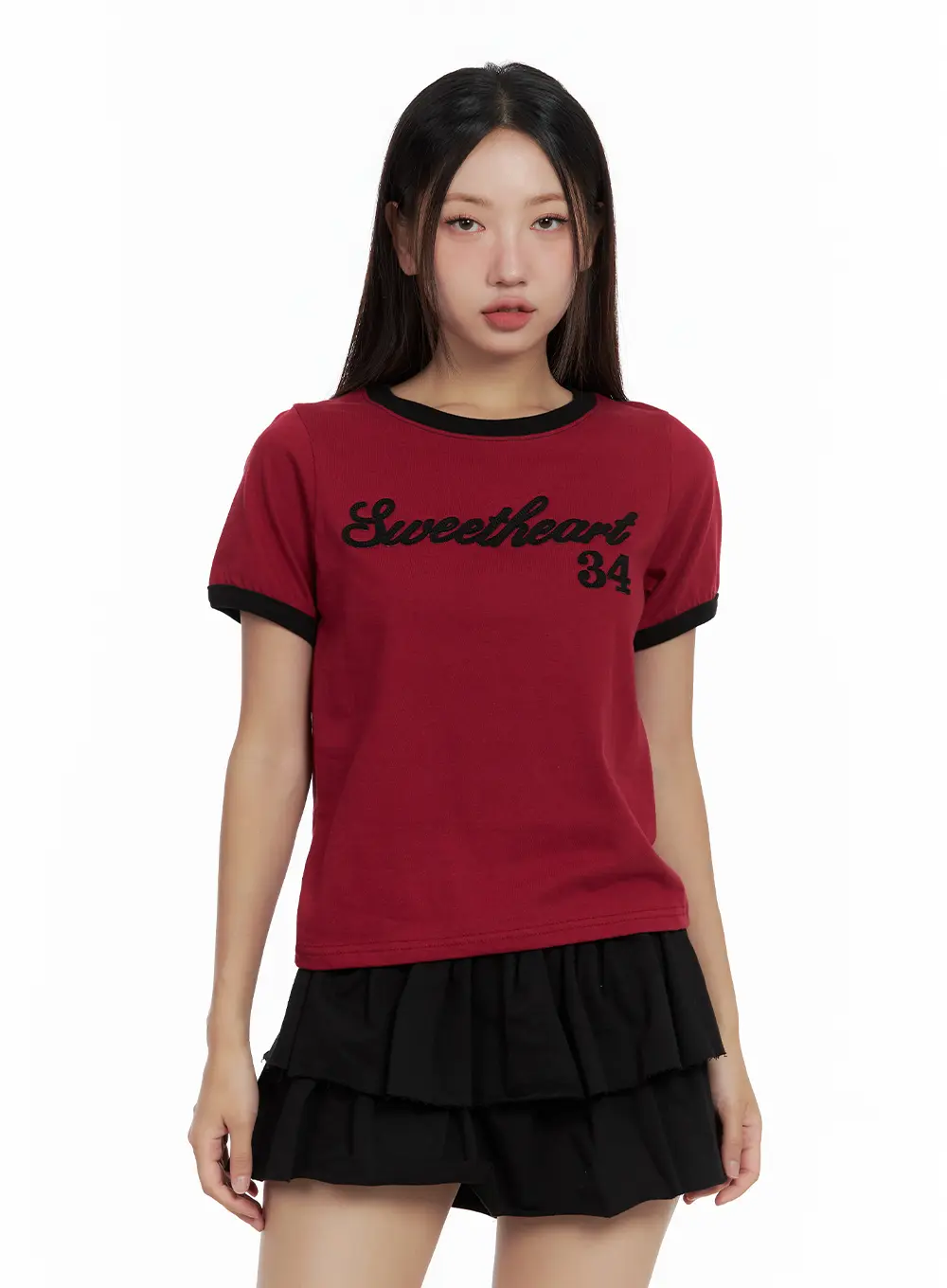 Contrast Text Cropped Tee CL508 - Image 13