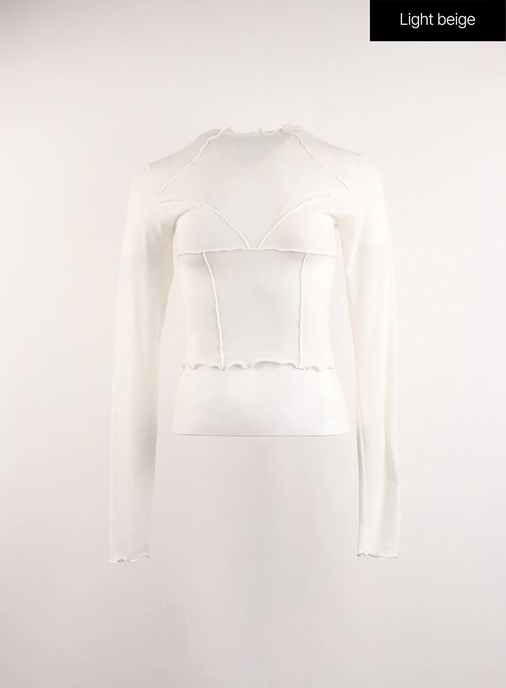 Contrasting Binding Turtleneck Long Sleeve Top CJ415 - Image 8