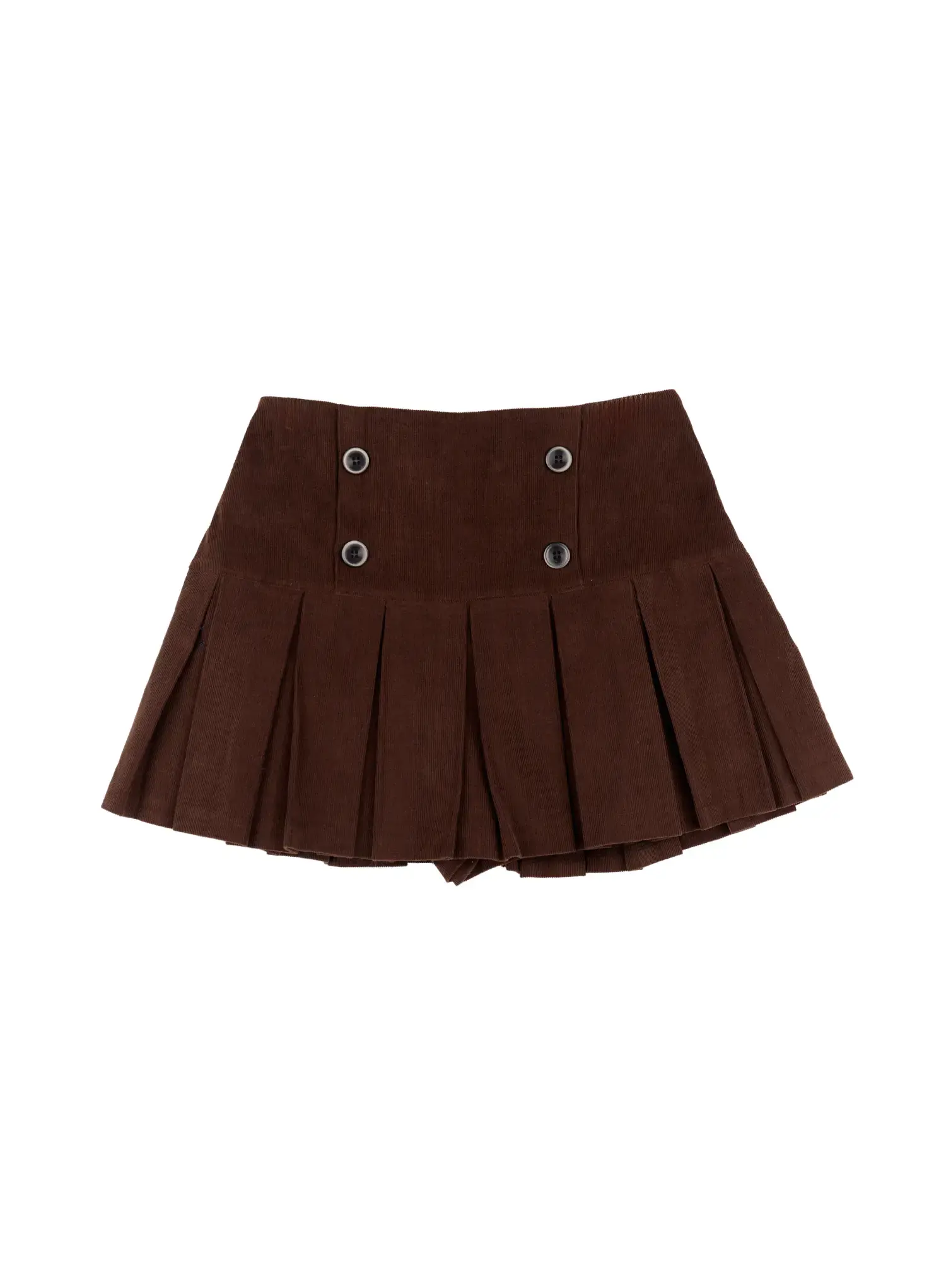 Corduroy Button Pleated Mini Skirt CN525 - Image 10