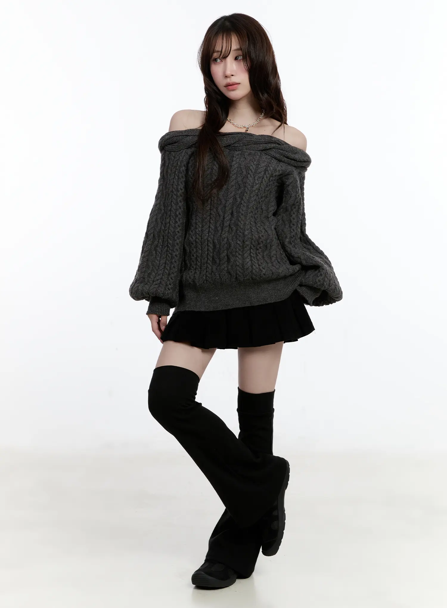 Corduroy Button Pleated Mini Skirt CN525 - Image 2