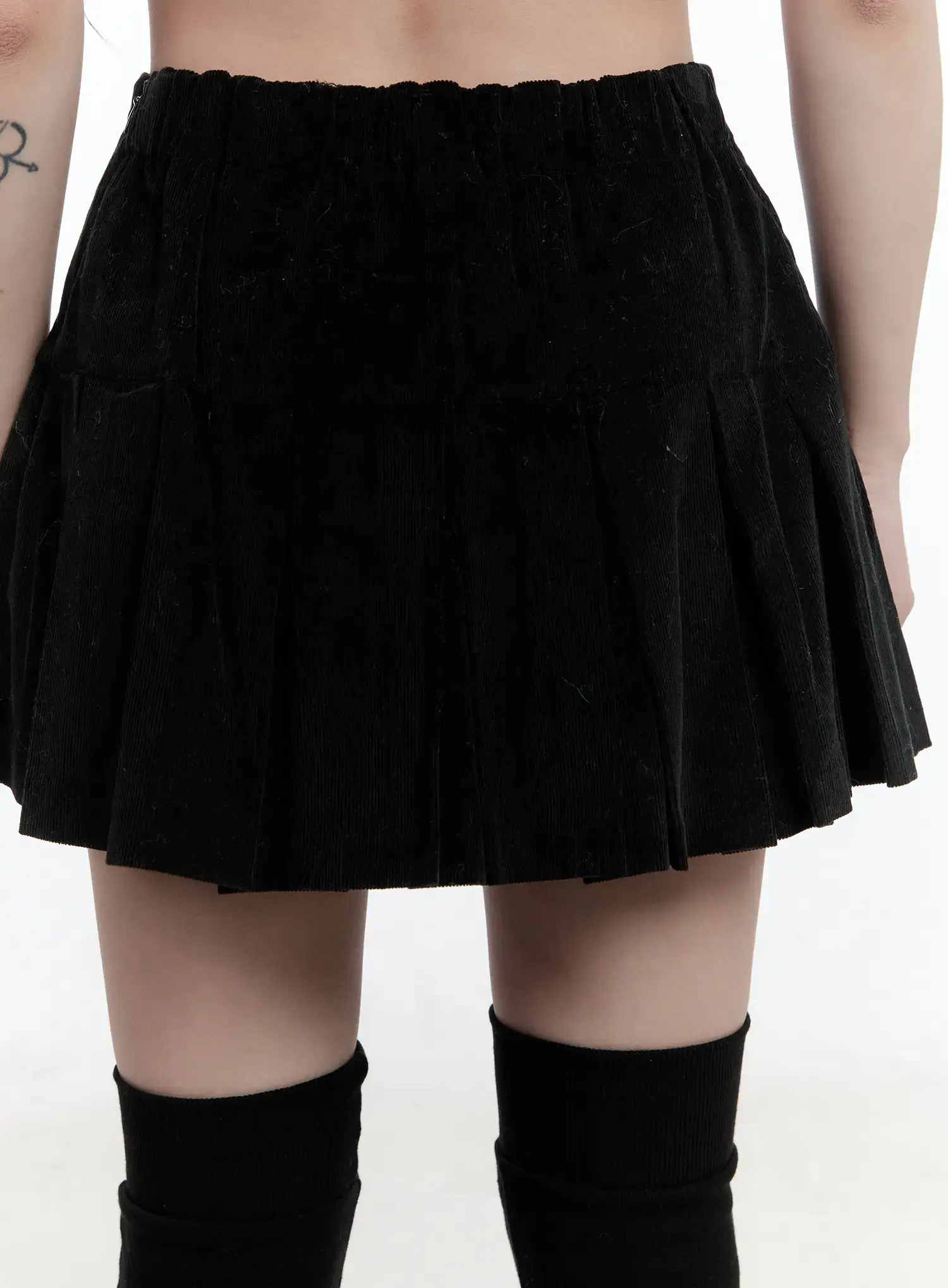 Corduroy Button Pleated Mini Skirt CN525 - Image 6