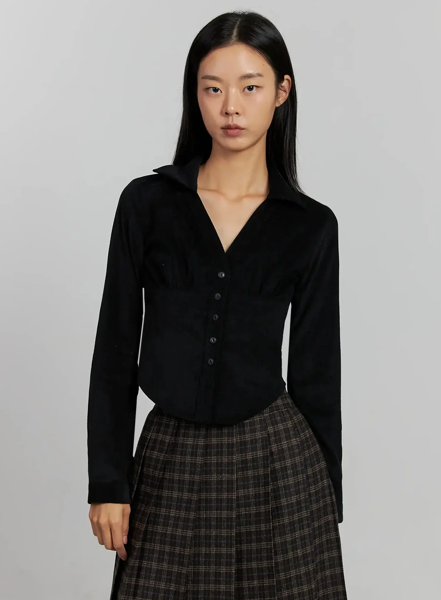 Corduroy Pintuck Blouse IJ502 - Image 12