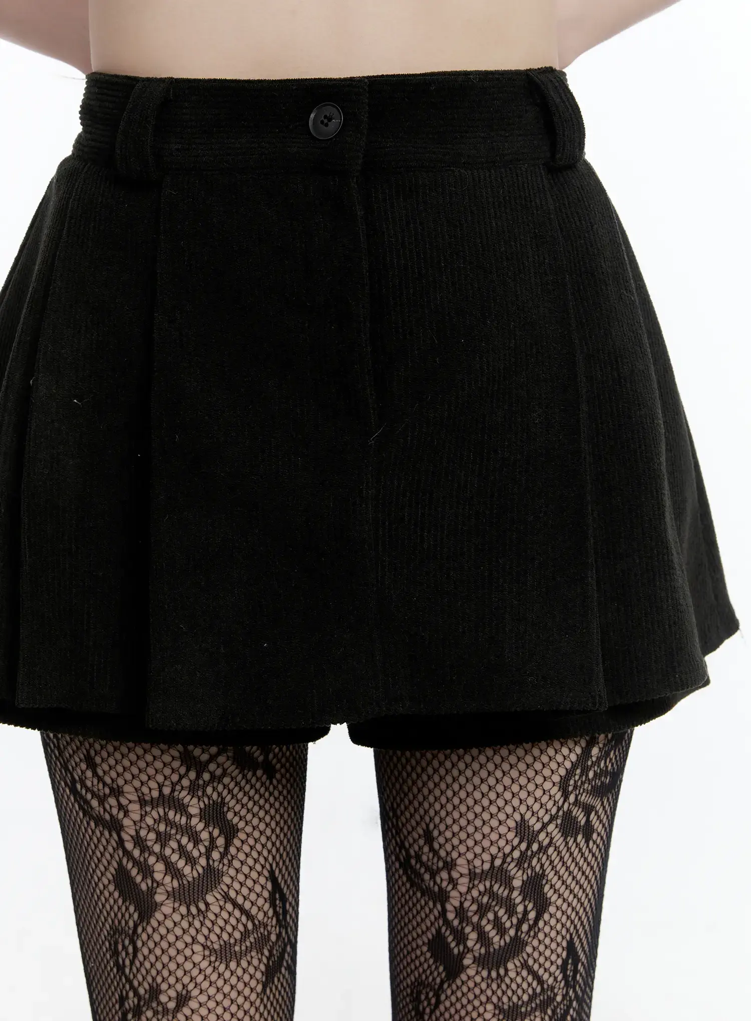 Corduroy Pleated A-Line Skirt CN525 - Image 3
