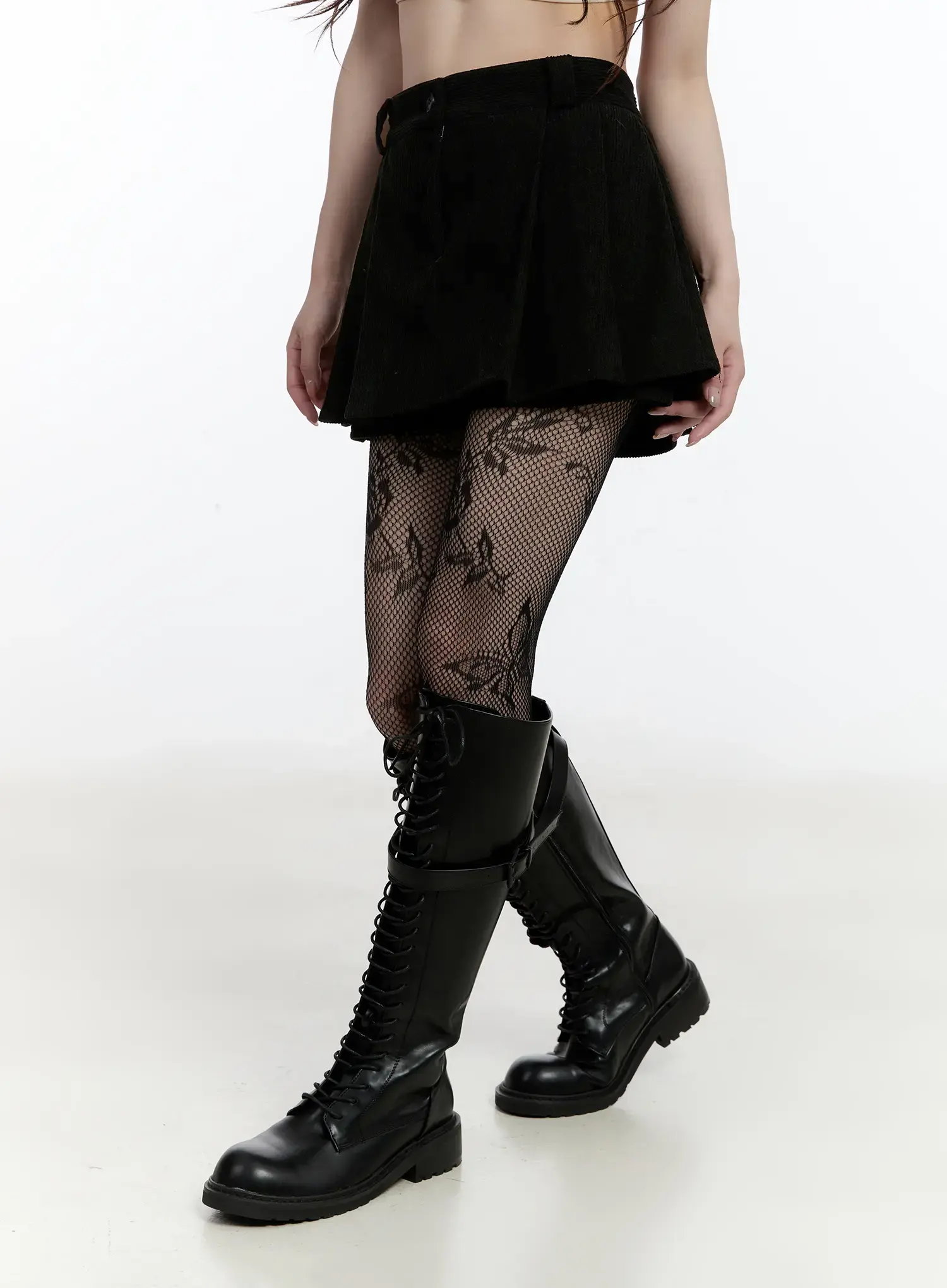 Corduroy Pleated A-Line Skirt CN525 - Image 4