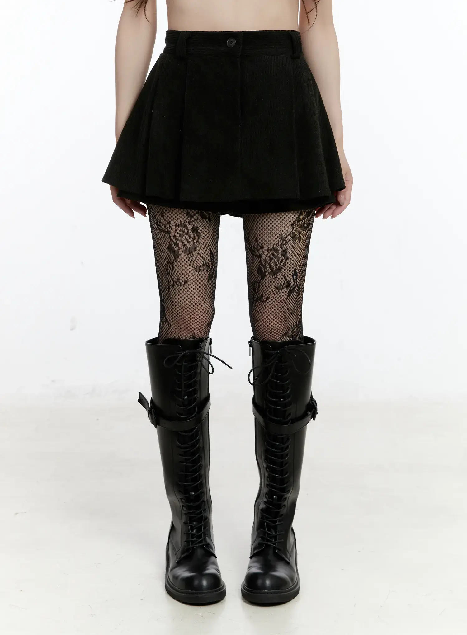 Corduroy Pleated A-Line Skirt CN525 - Image 9