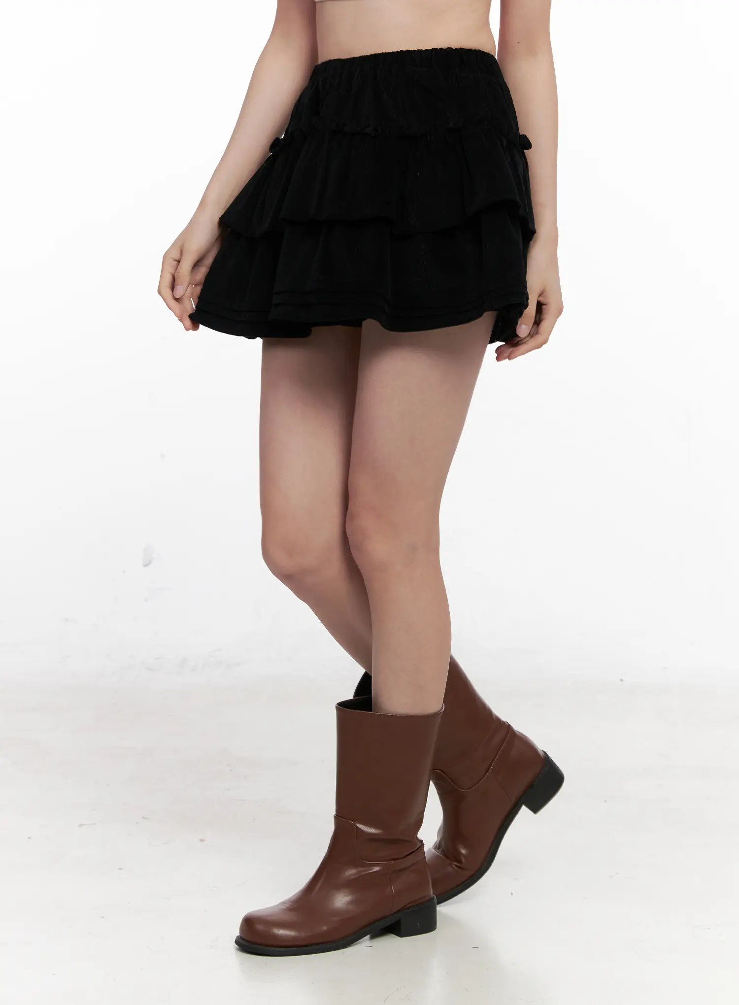 Corduroy Ruffle Mini Skirt CO531 - Image 4