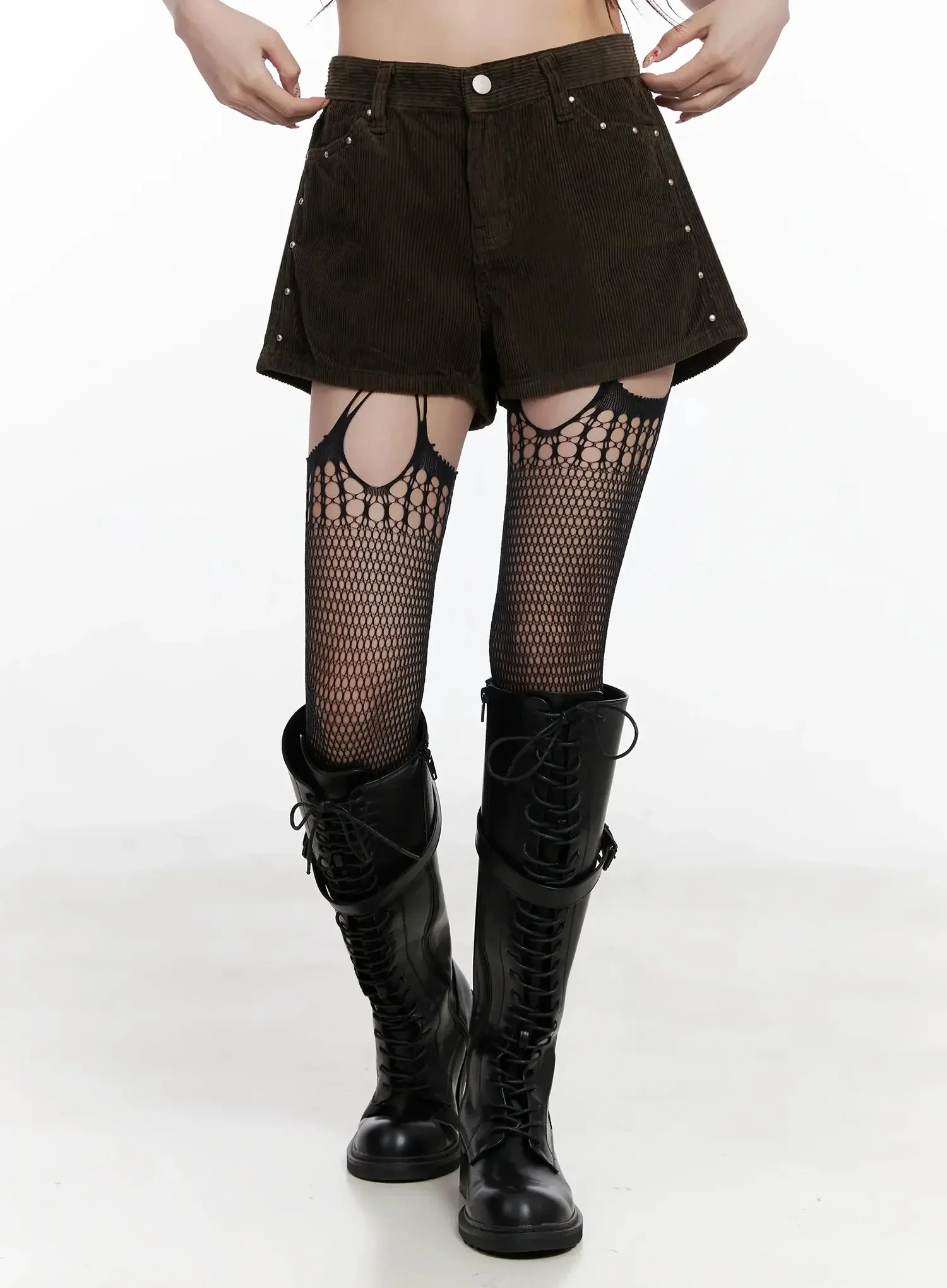 Corduroy Studded Shorts IN525 - Image 8