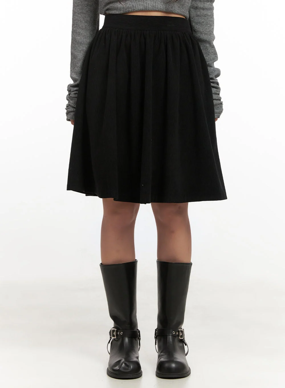 Coruduroy Flared Midi Skirt CN426
