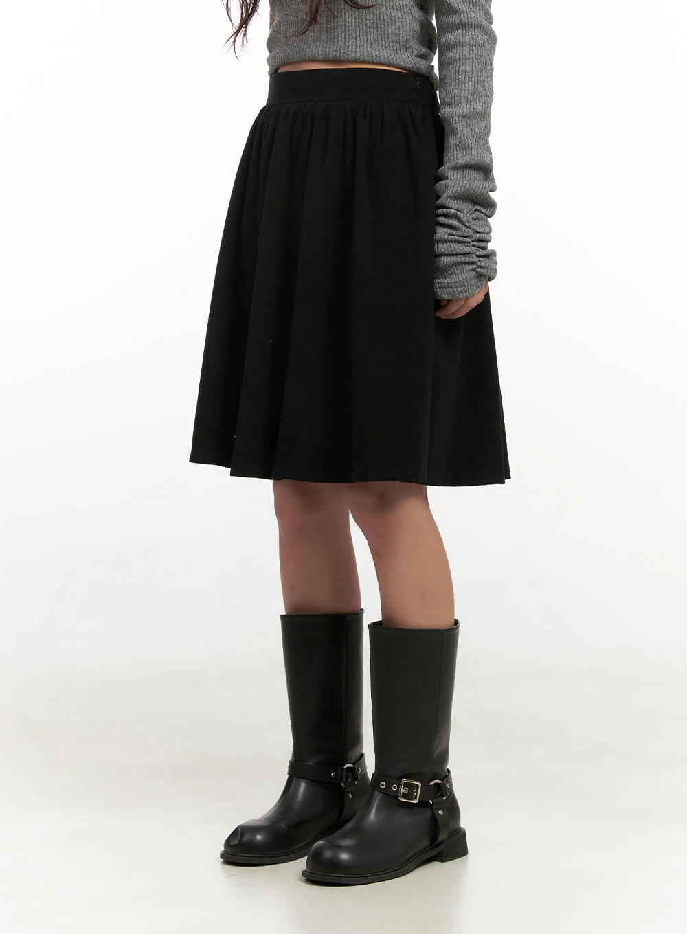 Coruduroy Flared Midi Skirt CN426 - Image 7
