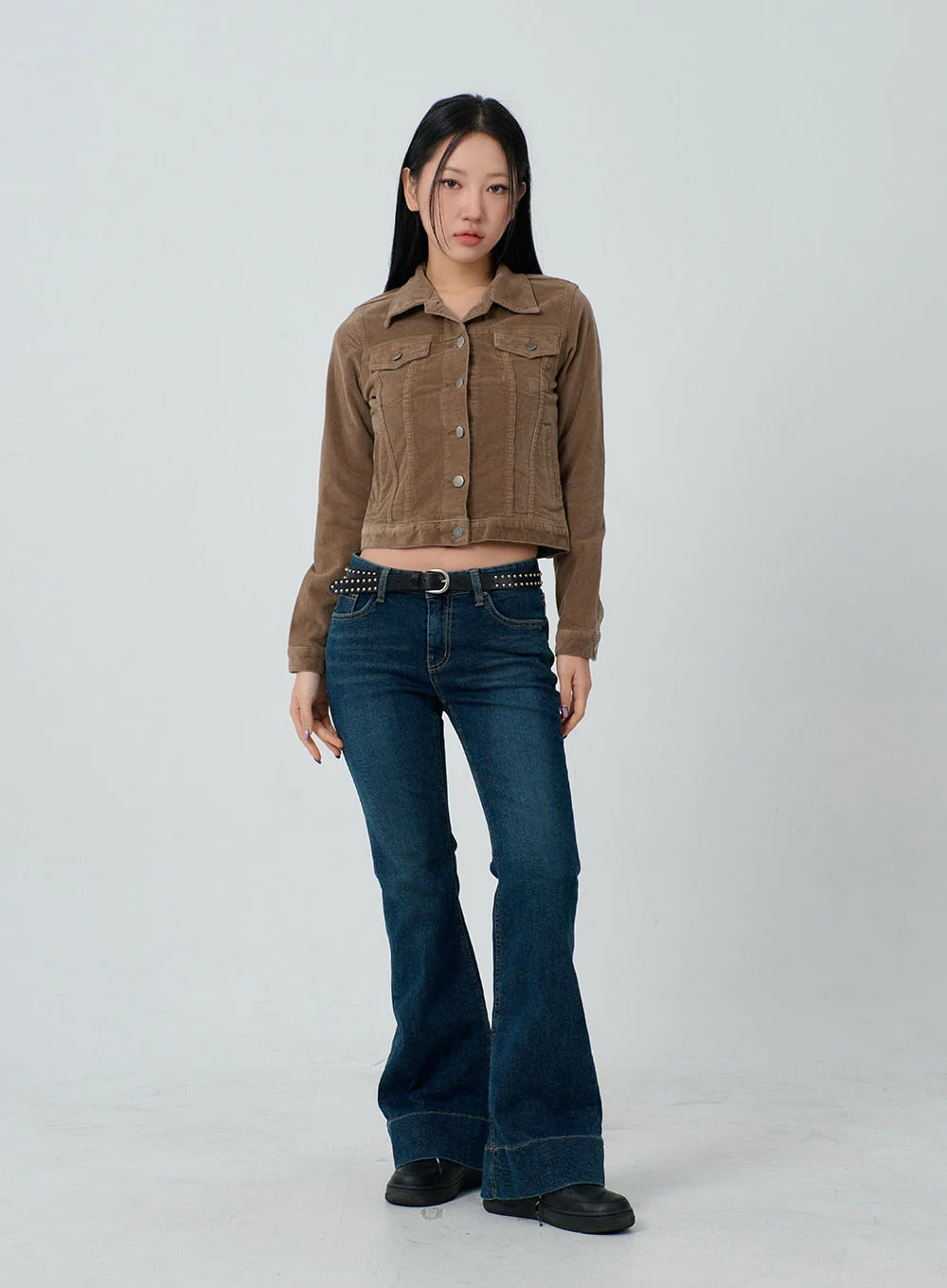 Cotton Blend Button Cropped Jacket CJ303 - Image 13