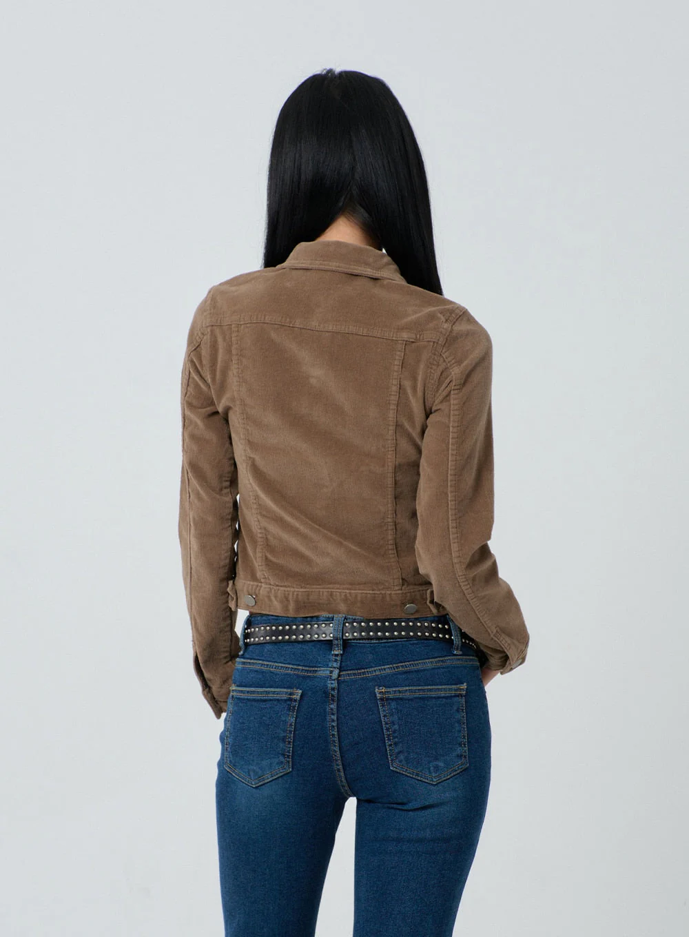 Cotton Blend Button Cropped Jacket CJ303 - Image 6