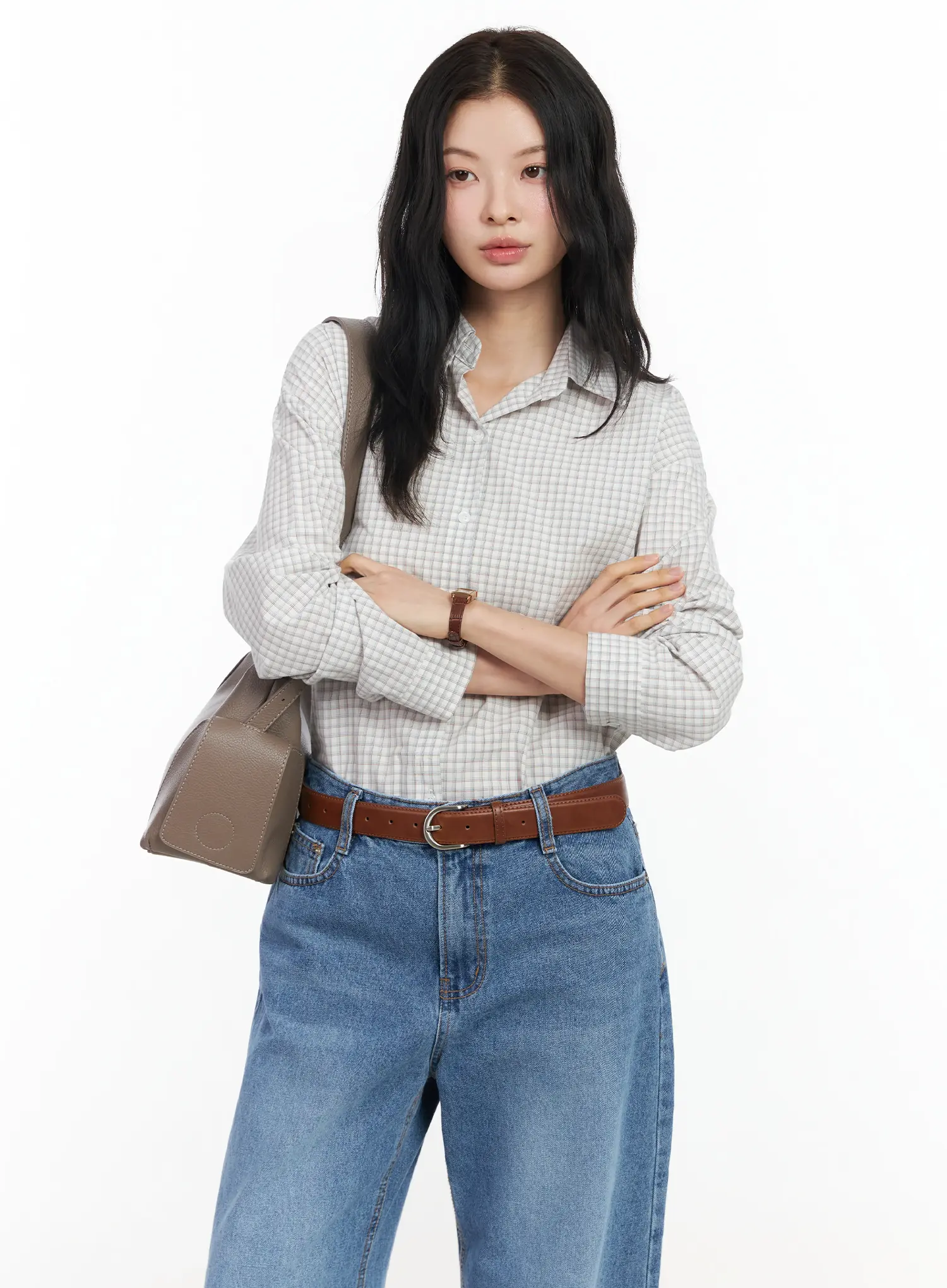 Cotton Check Button Shirt IM524