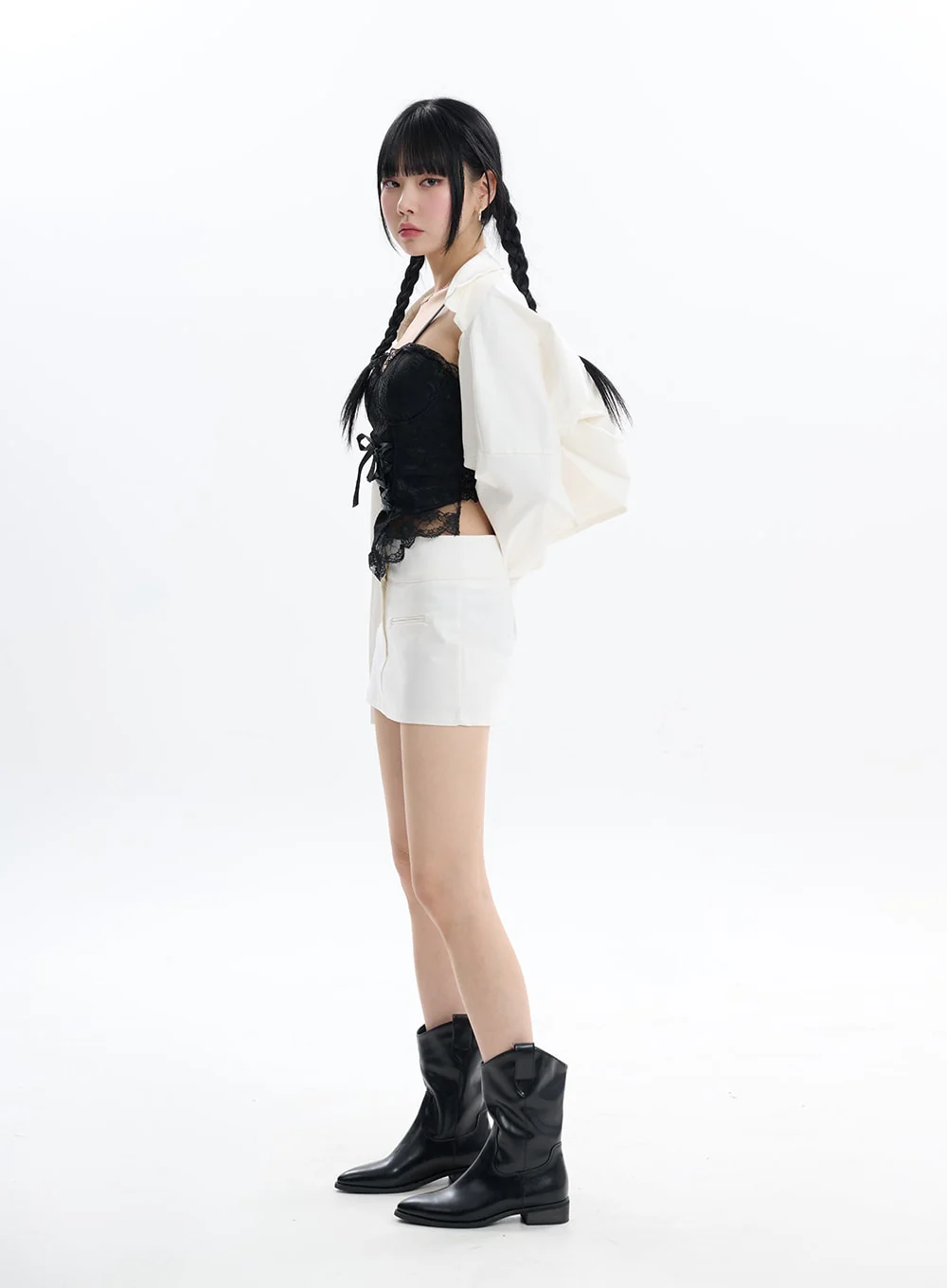 Cotton Chic Zip-Up Mini Skirt IF413 - Image 6