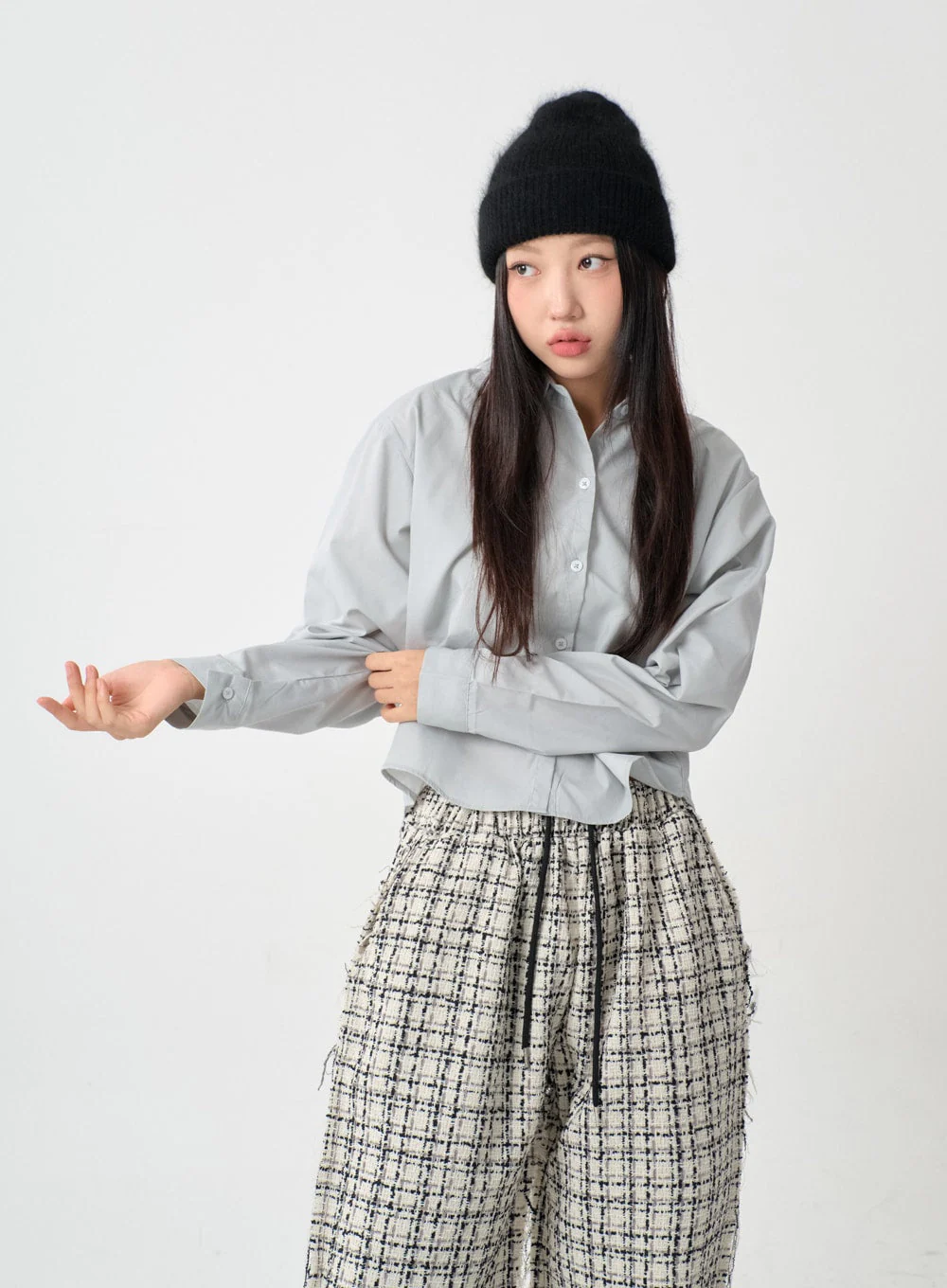 Cotton Cropped Long Sleeve T-Shirt IS15 - Image 2