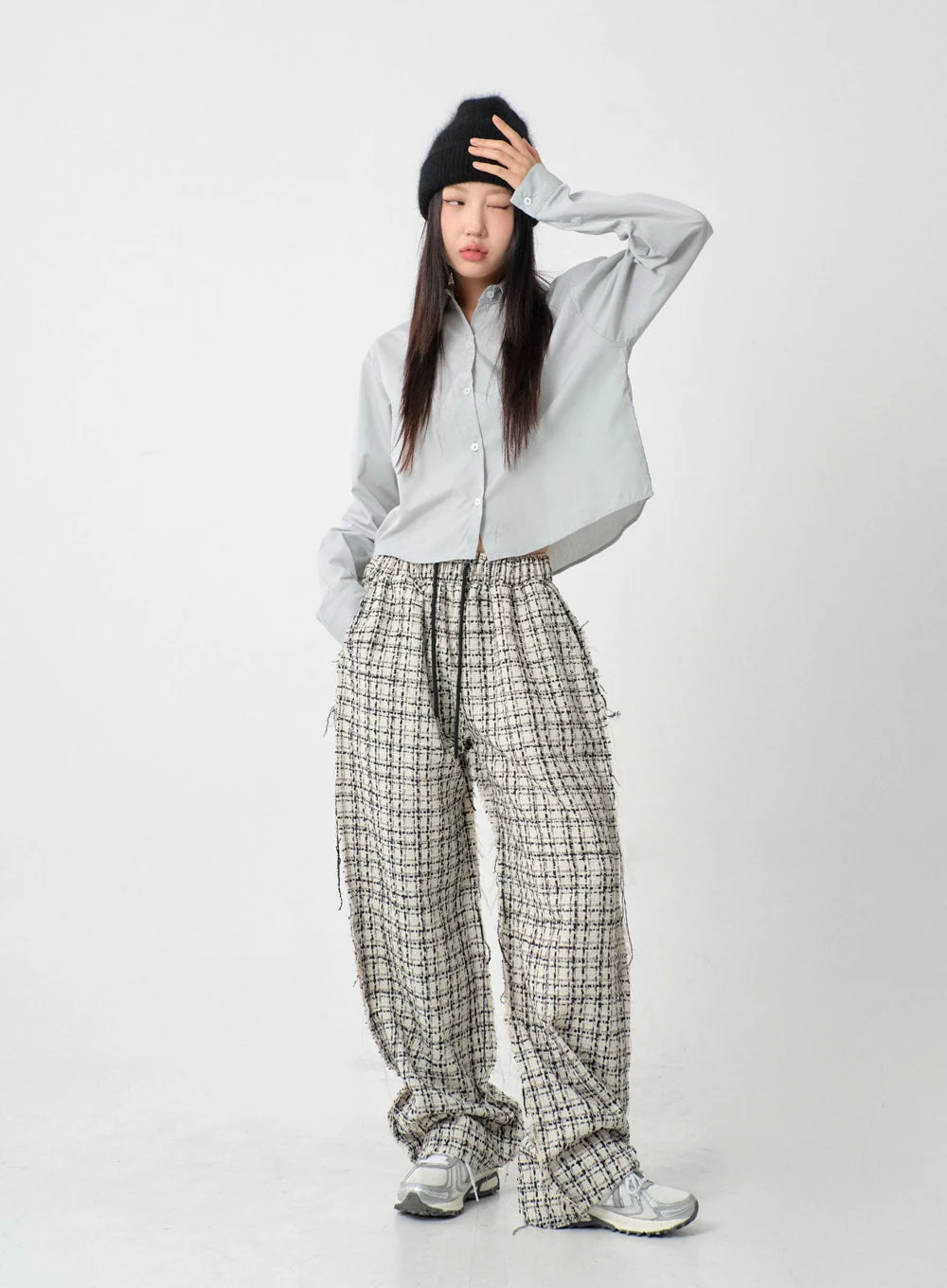 Cotton Cropped Long Sleeve T-Shirt IS15 - Image 4