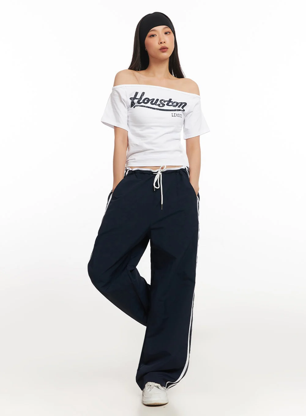 Cotton Graphic Off-Shoulder T-Shirt IA507 - Image 10