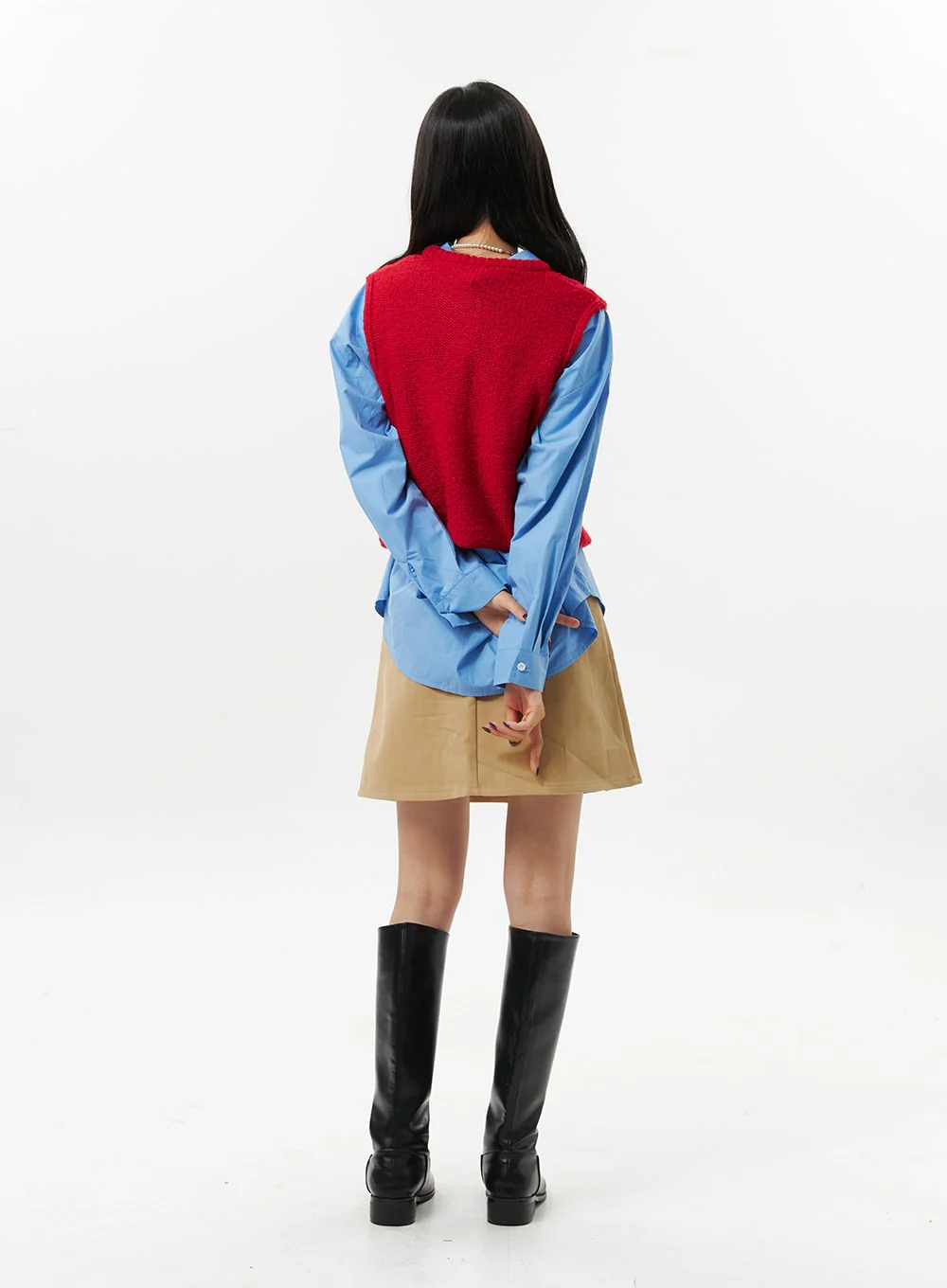 Cotton Pleated Mini Skirt OO312 - Image 8