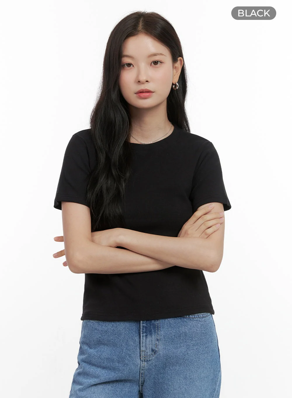 Cotton Slim Fit Round Neck Tee OS423 - Image 9