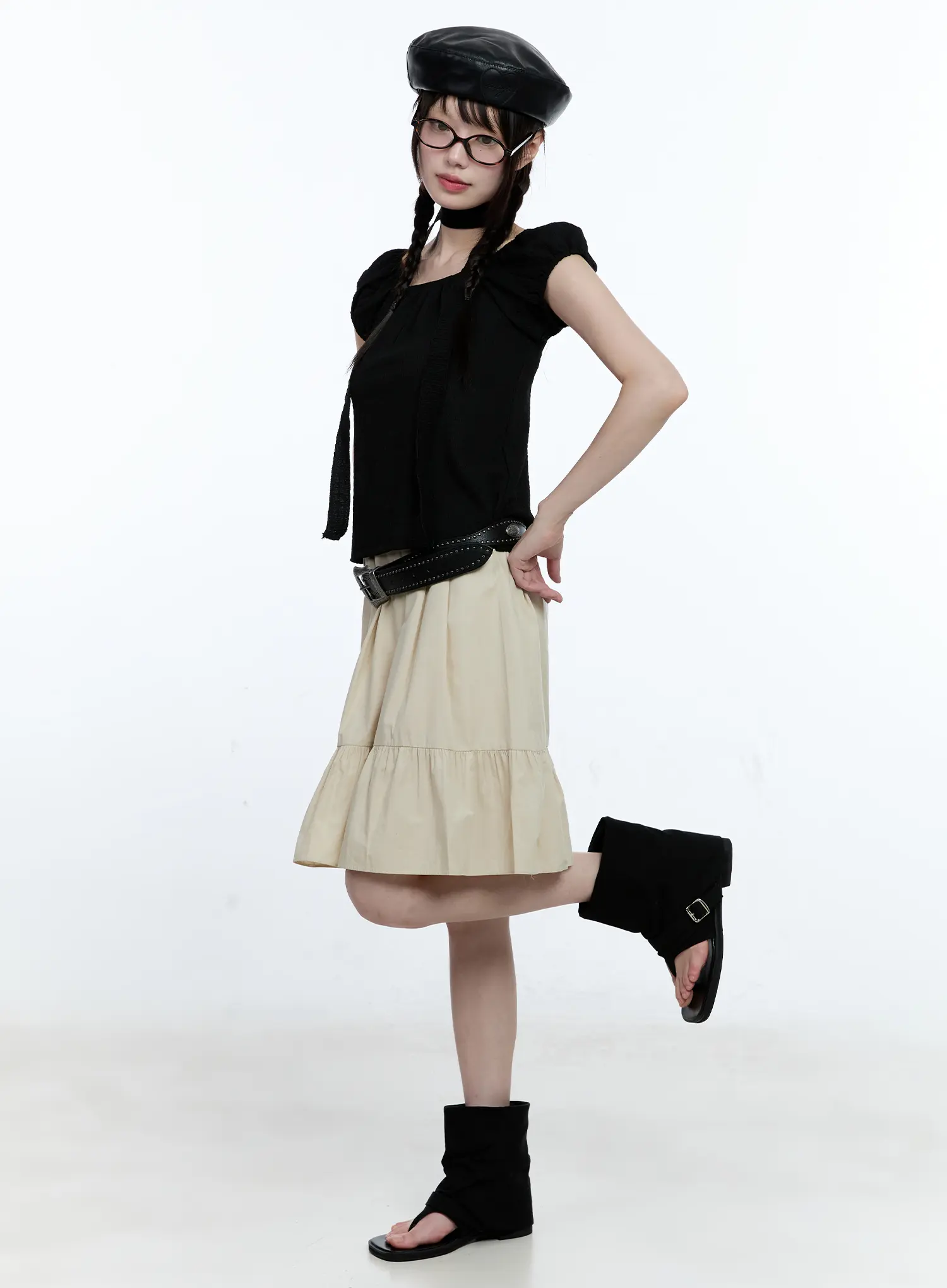 Cotton Tiered Midi Skirt CG507 - Image 10