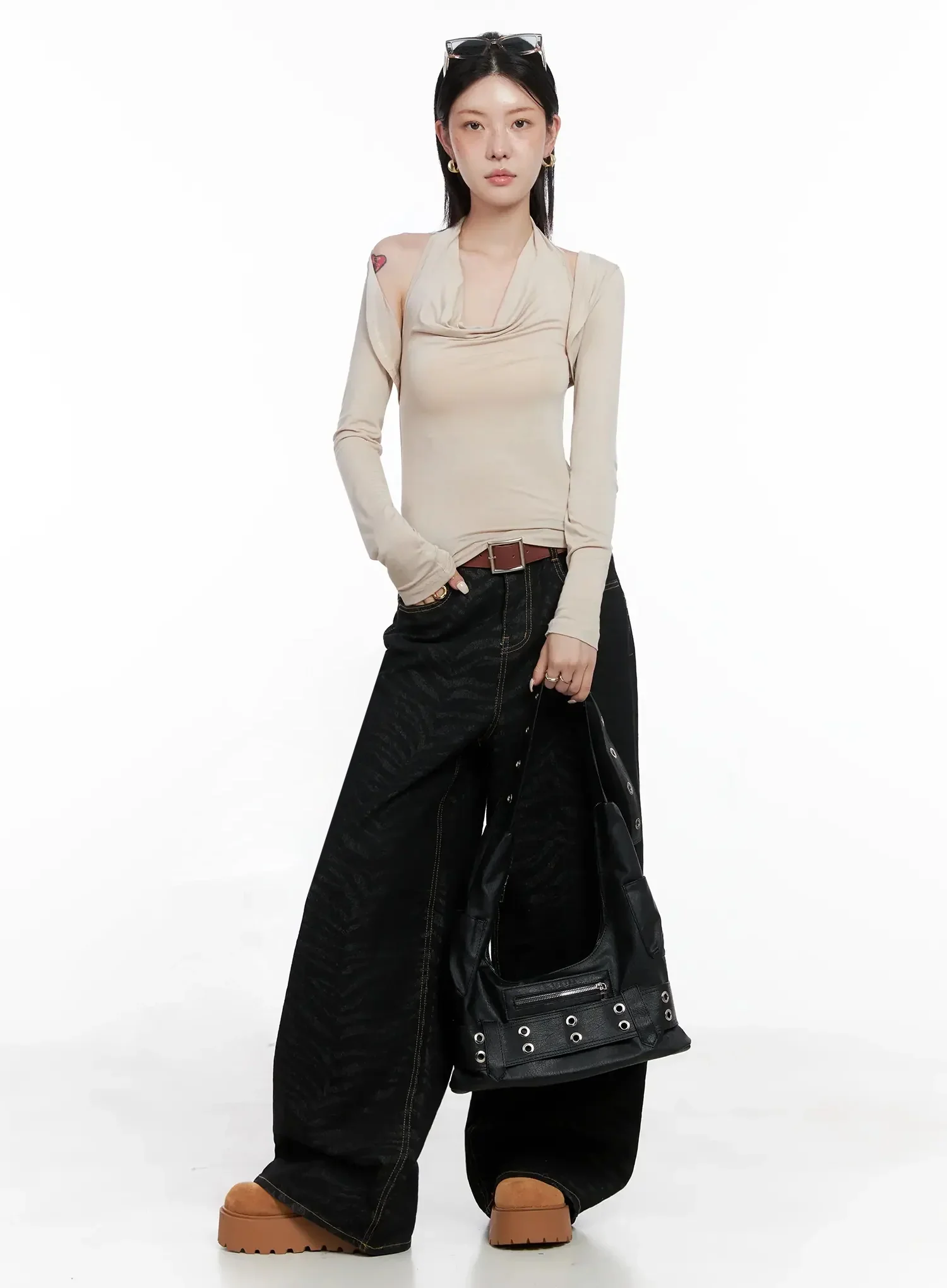 Cowl Neck Top Bolero Set IS508 - Image 11