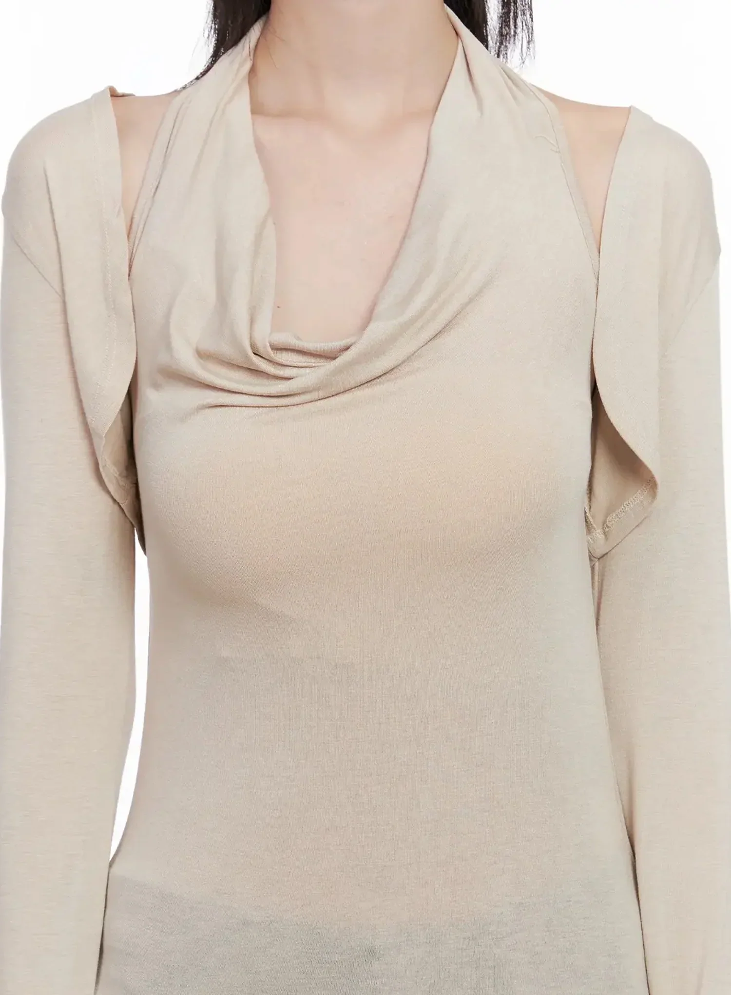 Cowl Neck Top Bolero Set IS508 - Image 4