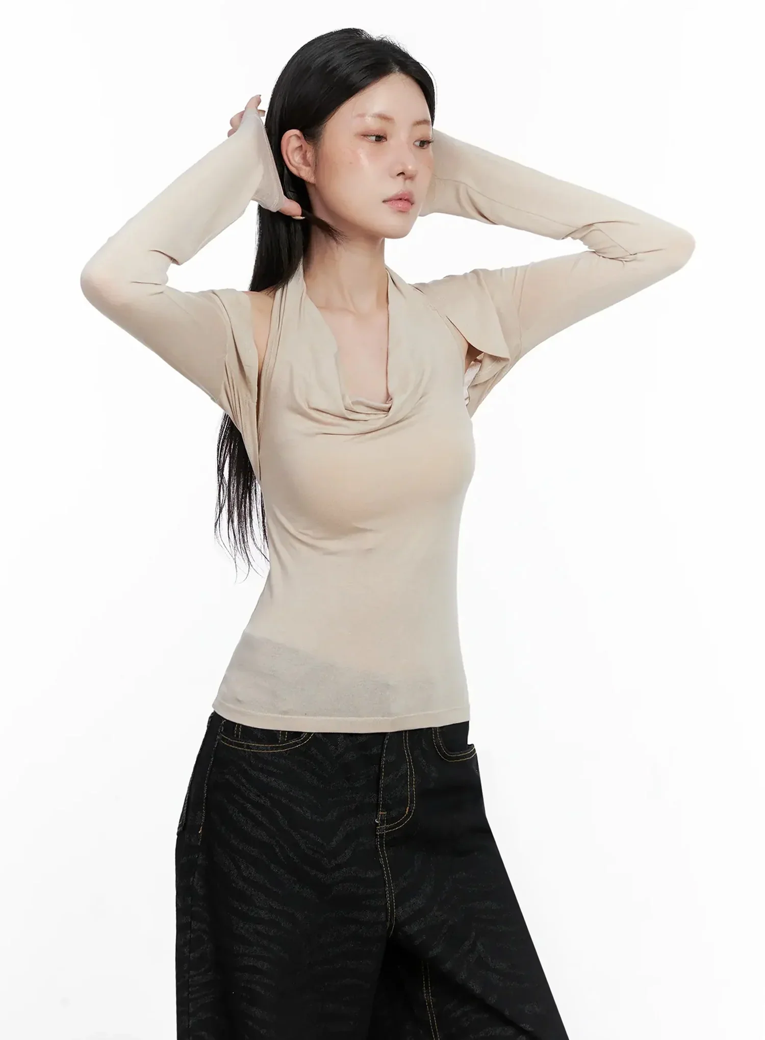 Cowl Neck Top Bolero Set IS508 - Image 6