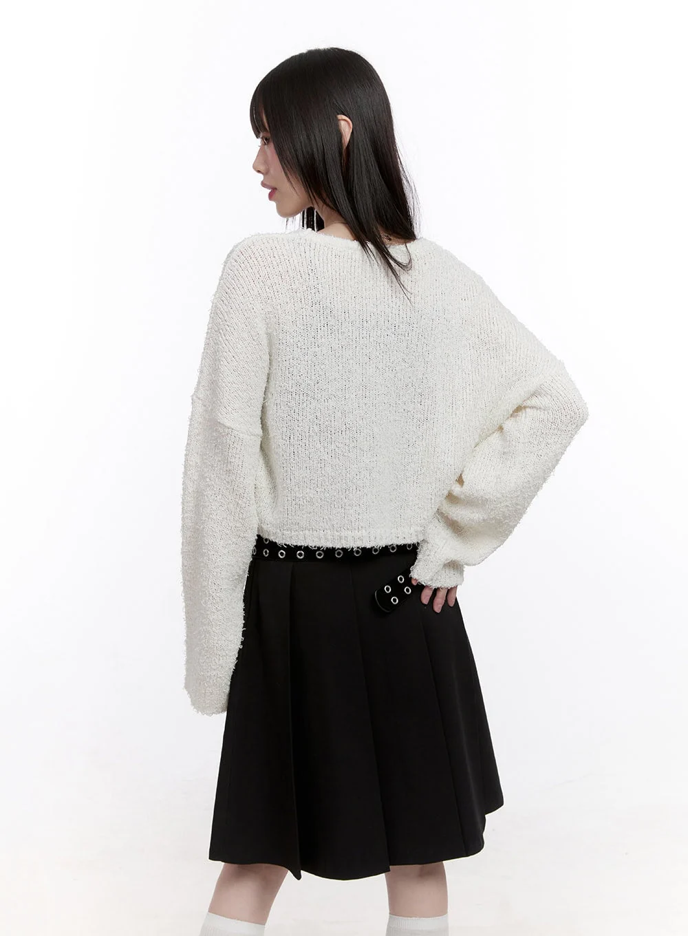 Cozy Buttoned Crop Cardigan CF512 - Image 6