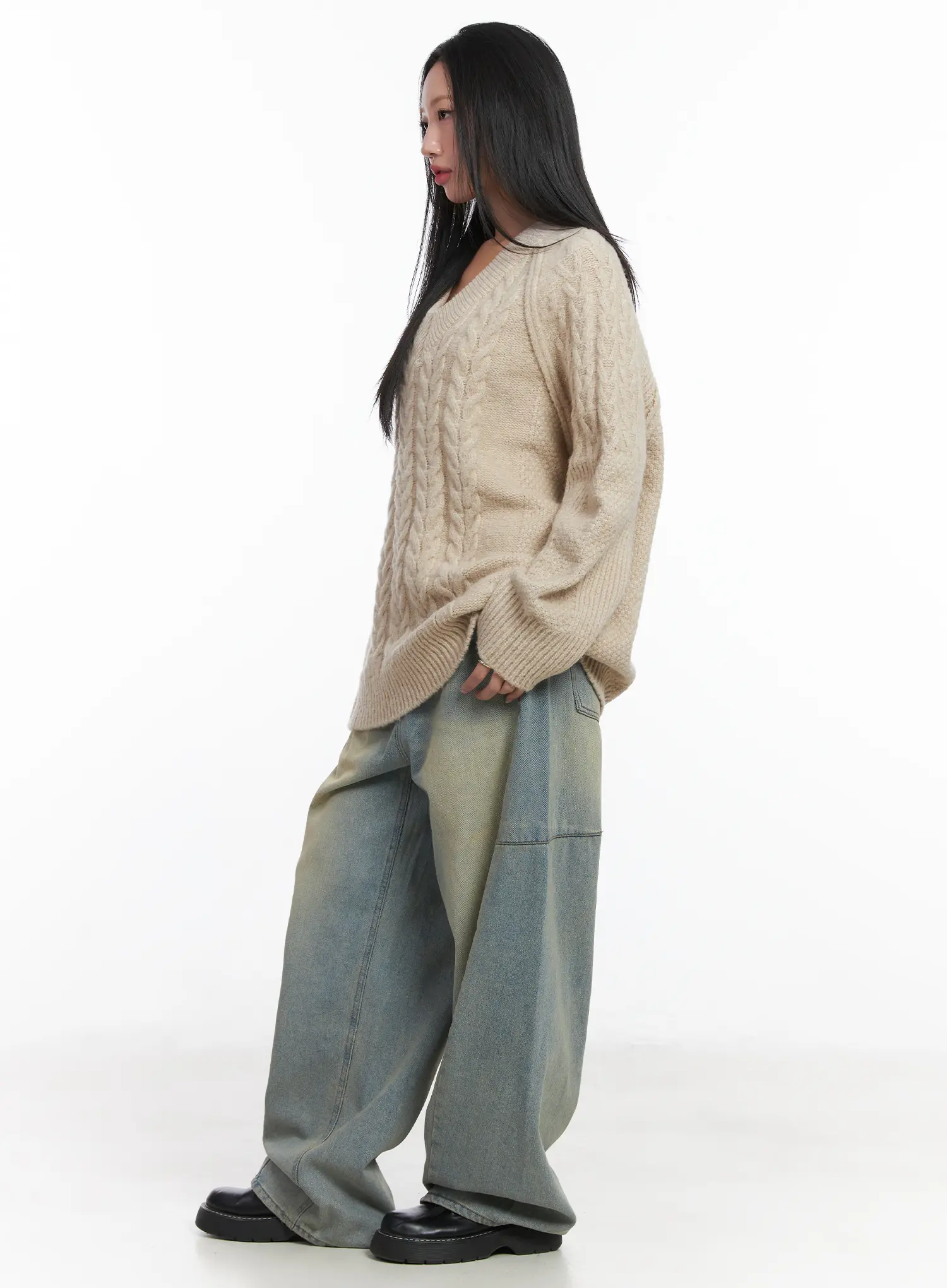 Cozy Cable Knit Long Sleeve Sweater CD530 - Image 3