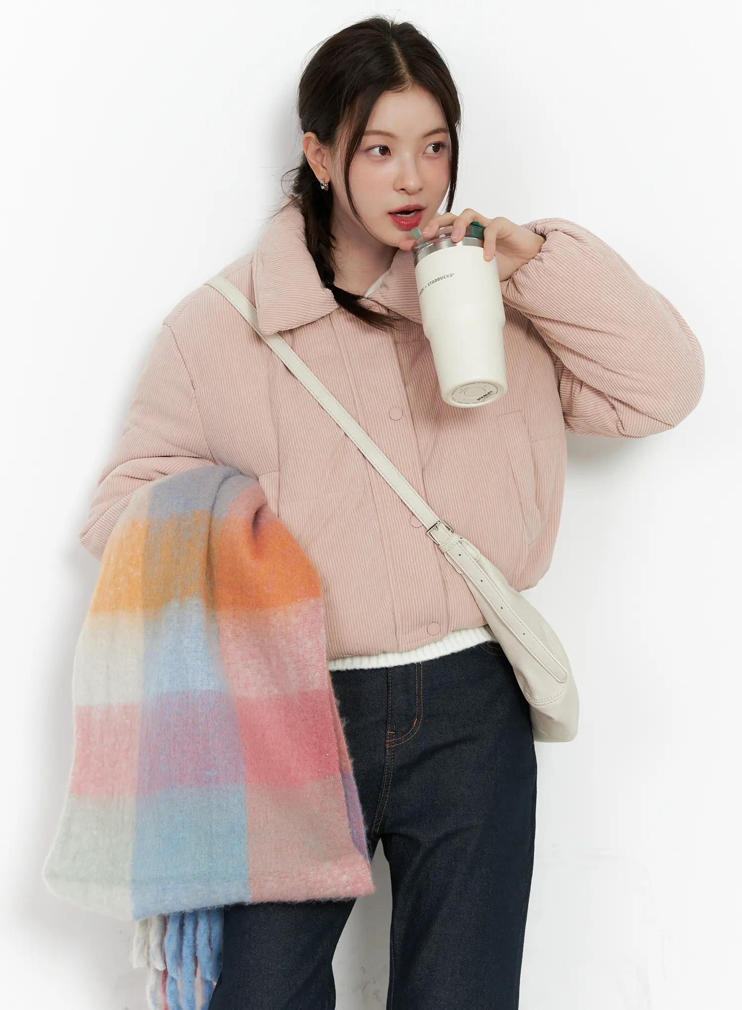 Cozy Corduroy Puffer Jacket CN512 - Image 2