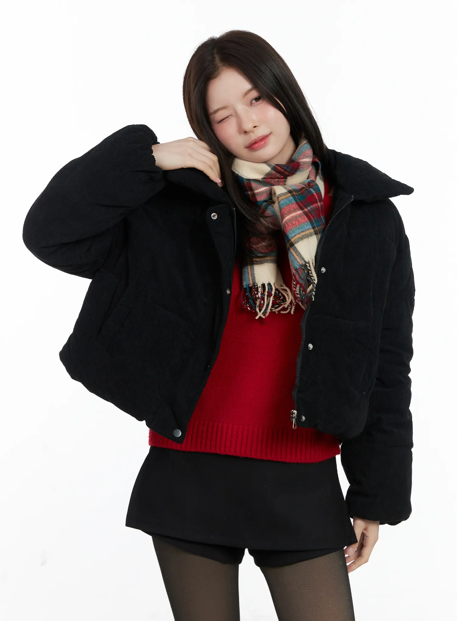 Cozy Corduroy Puffer Jacket CN512 - Image 3