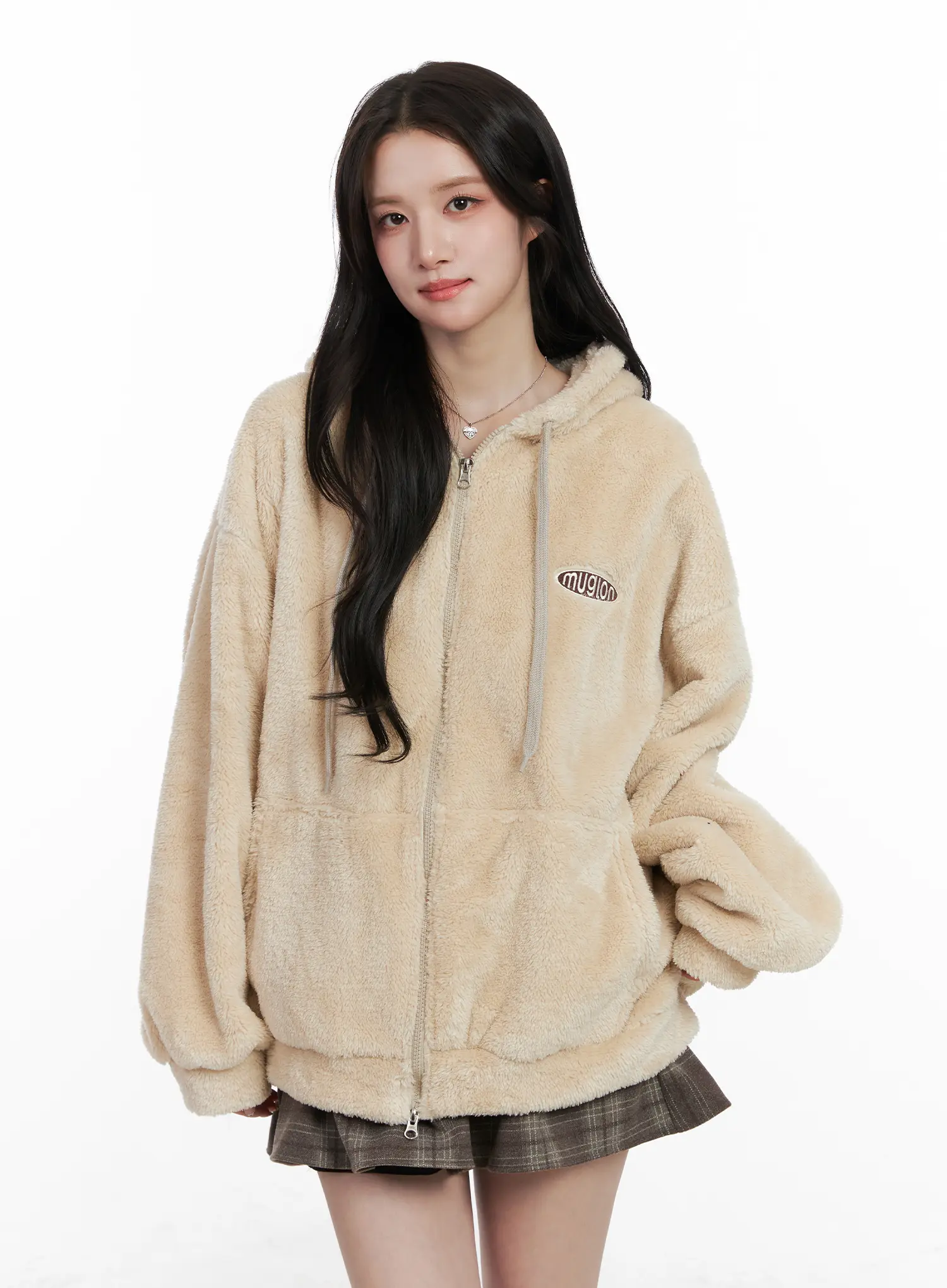 Cozy Fleece Zip-Up Hoodie CN527 - Image 2