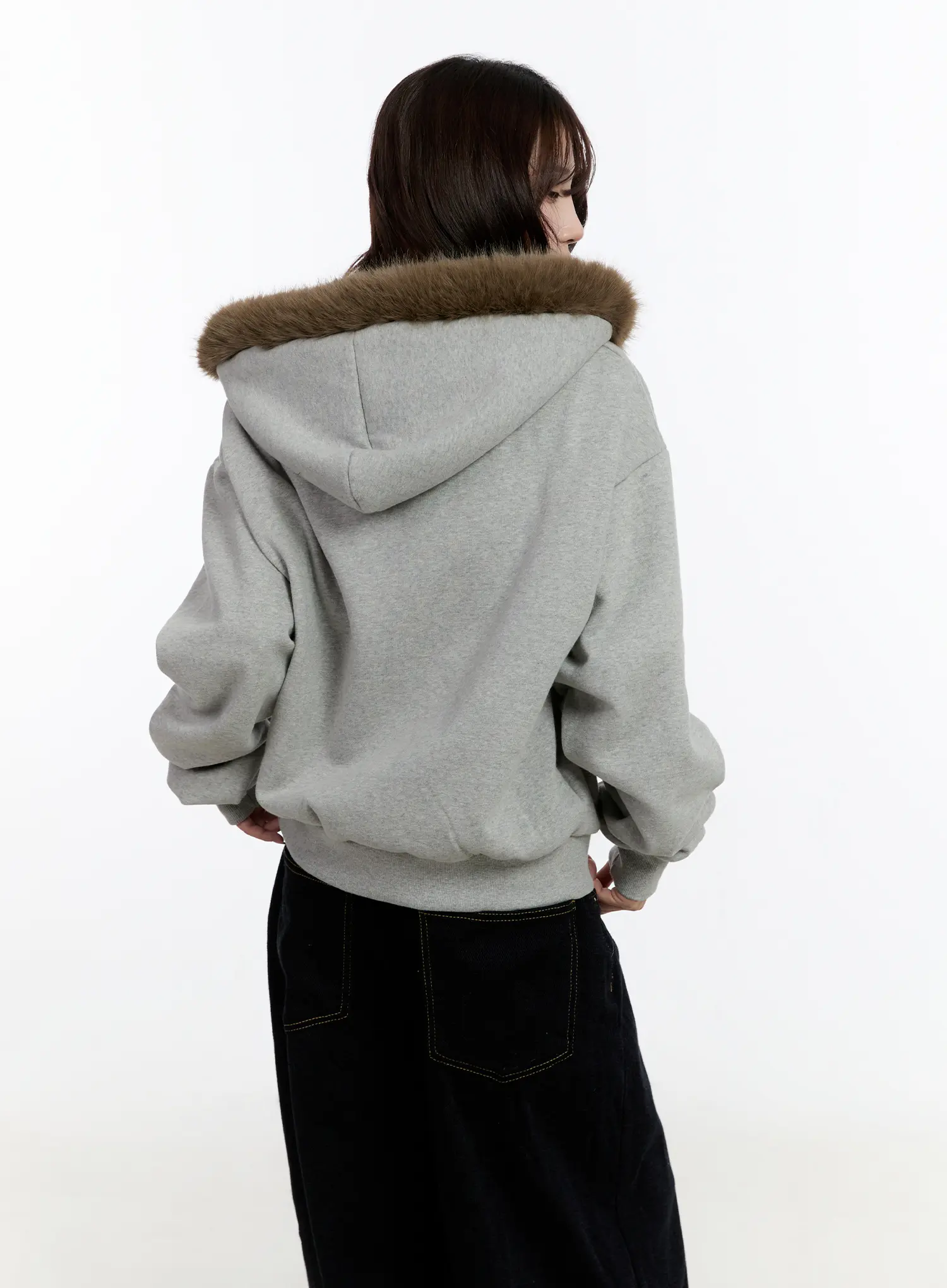 Cozy Oversized Faux Fur Hoodie CN524 - Image 10