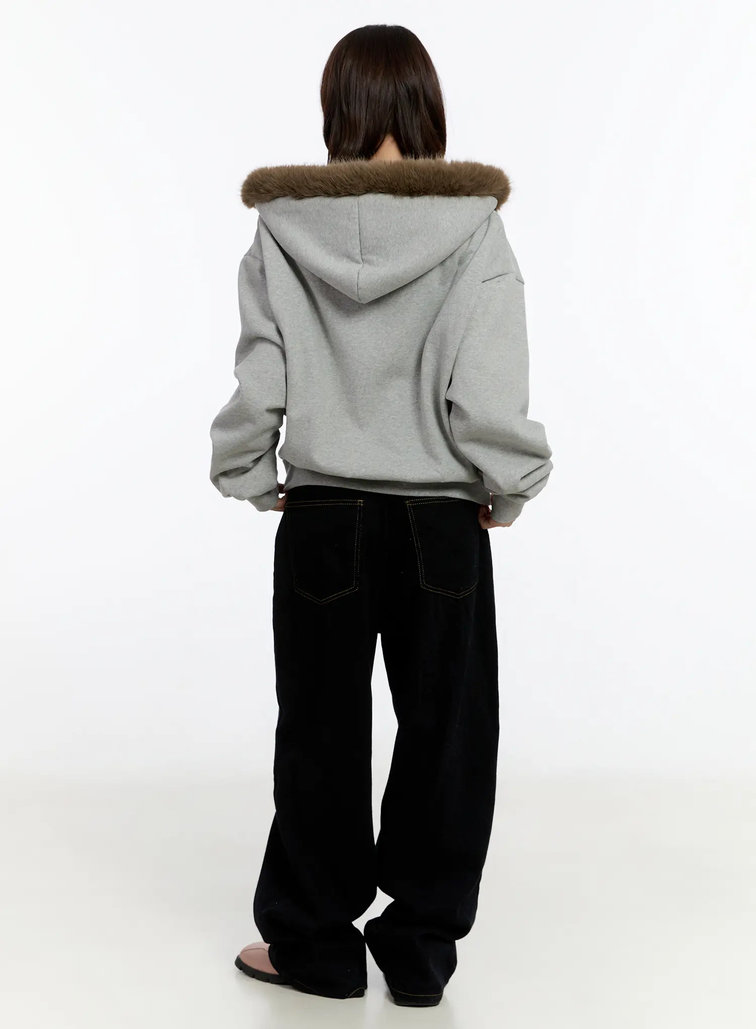 Cozy Oversized Faux Fur Hoodie CN524 - Image 11