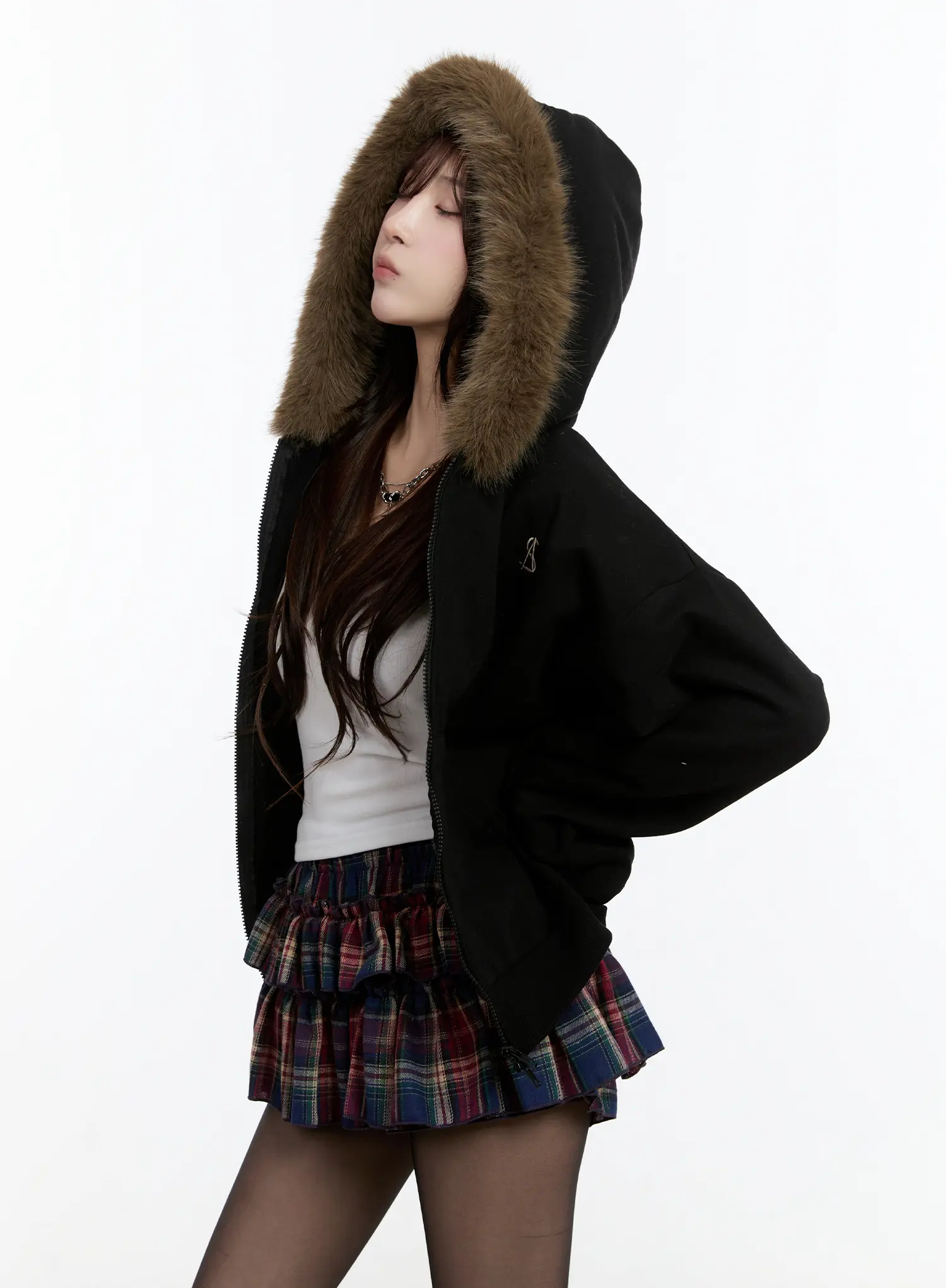 Cozy Oversized Faux Fur Hoodie CN524 - Image 2