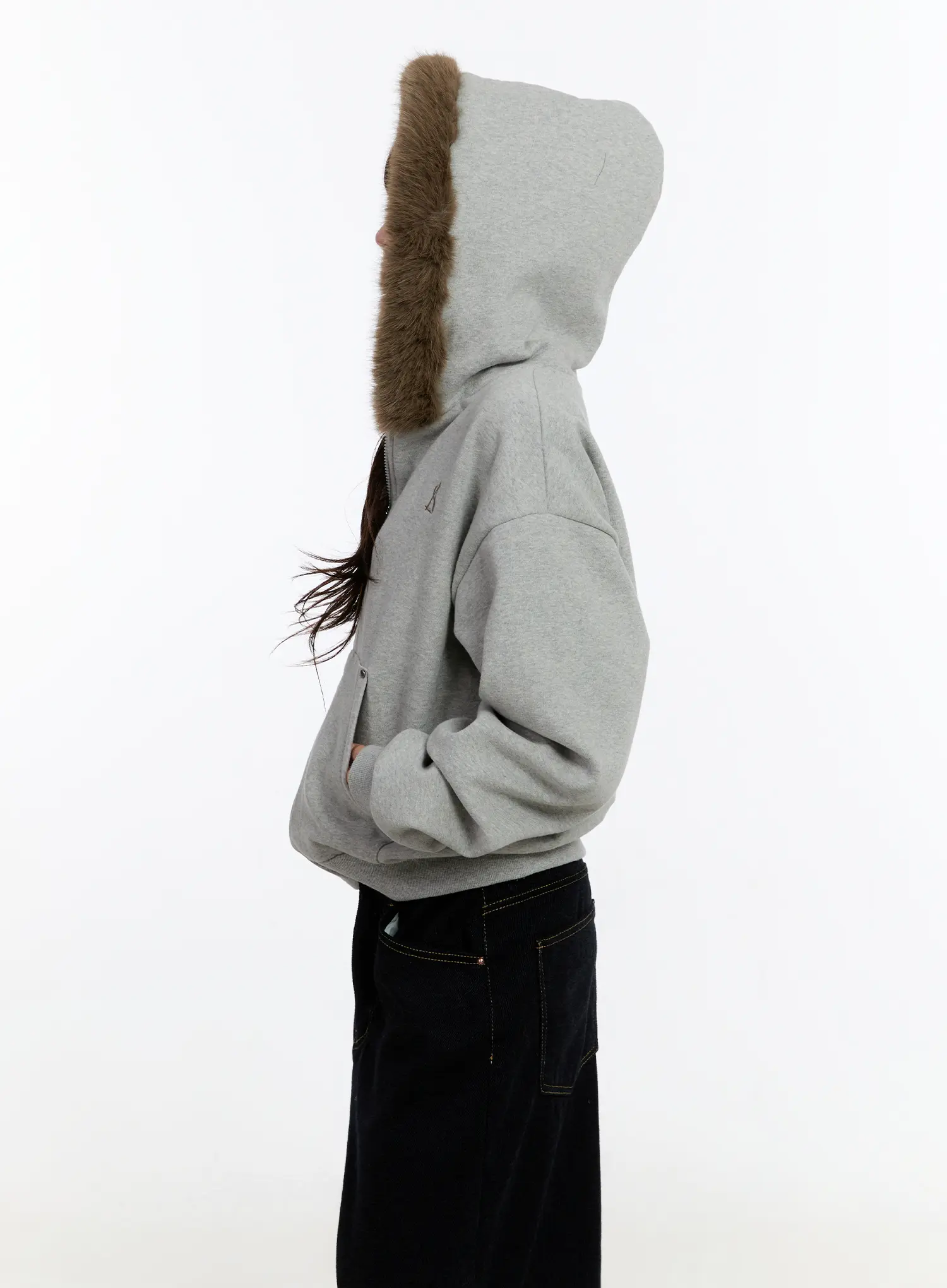 Cozy Oversized Faux Fur Hoodie CN524 - Image 6