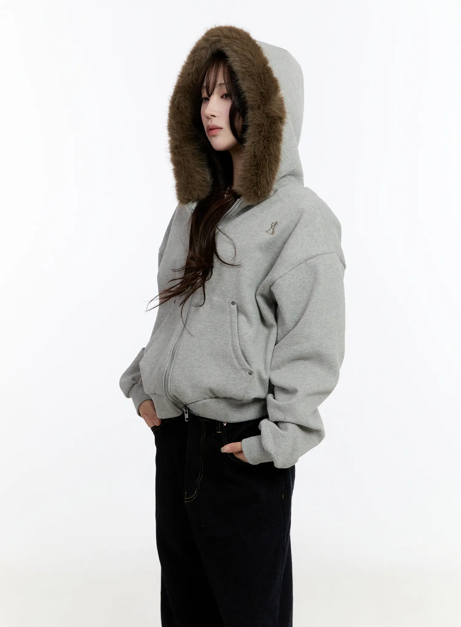 Cozy Oversized Faux Fur Hoodie CN524 - Image 7