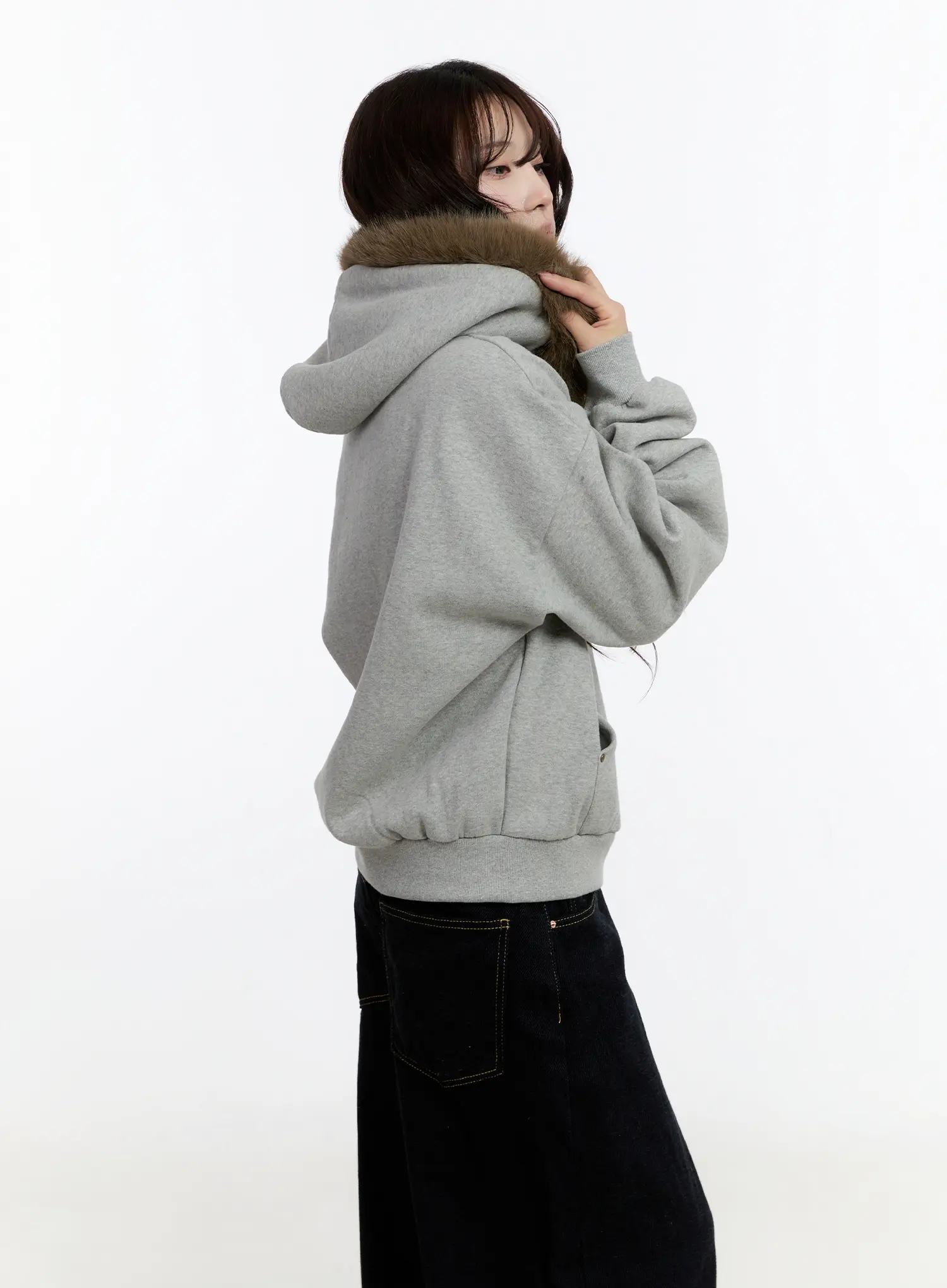Cozy Oversized Faux Fur Hoodie CN524 - Image 8
